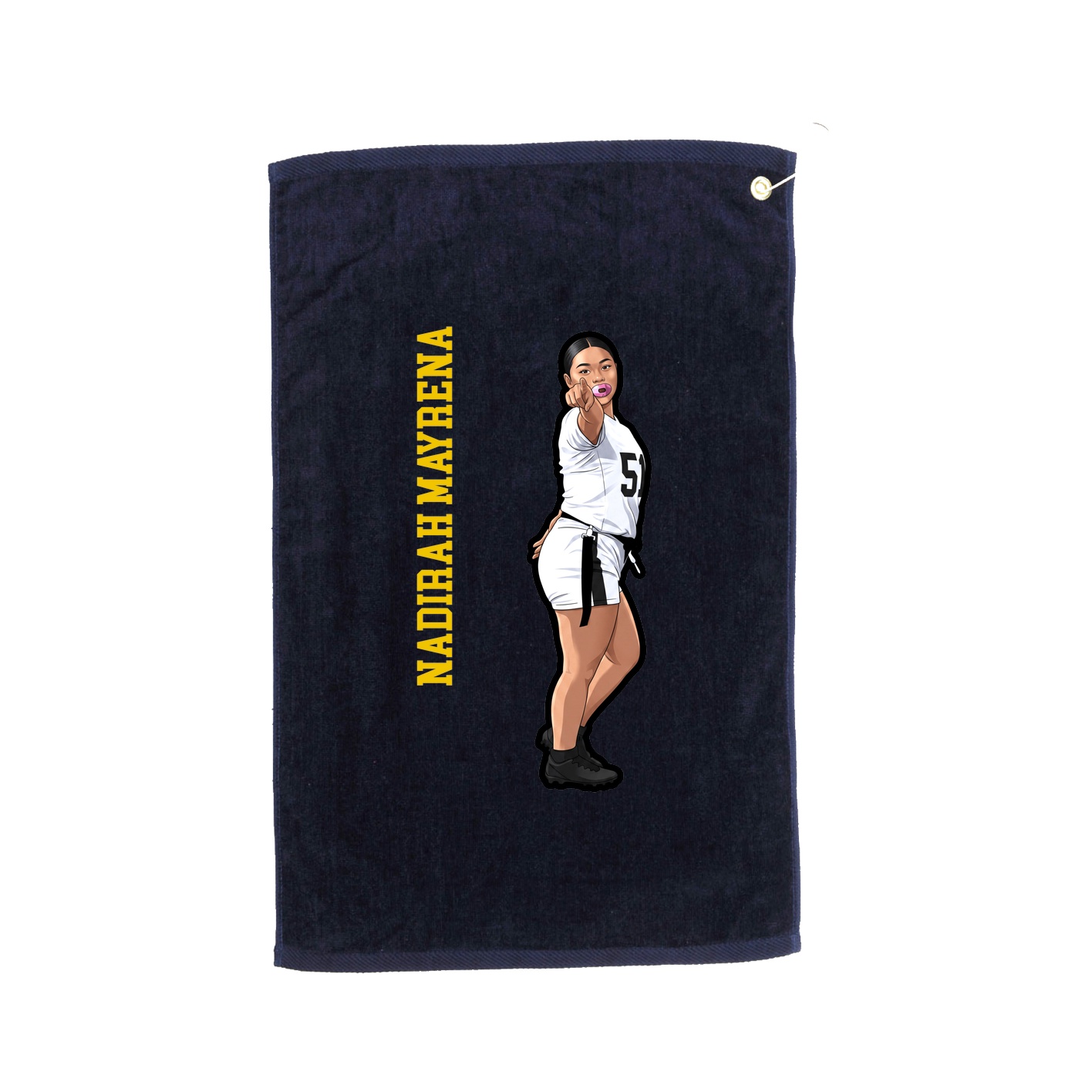 Golf Towel — Name Vertical in Navy