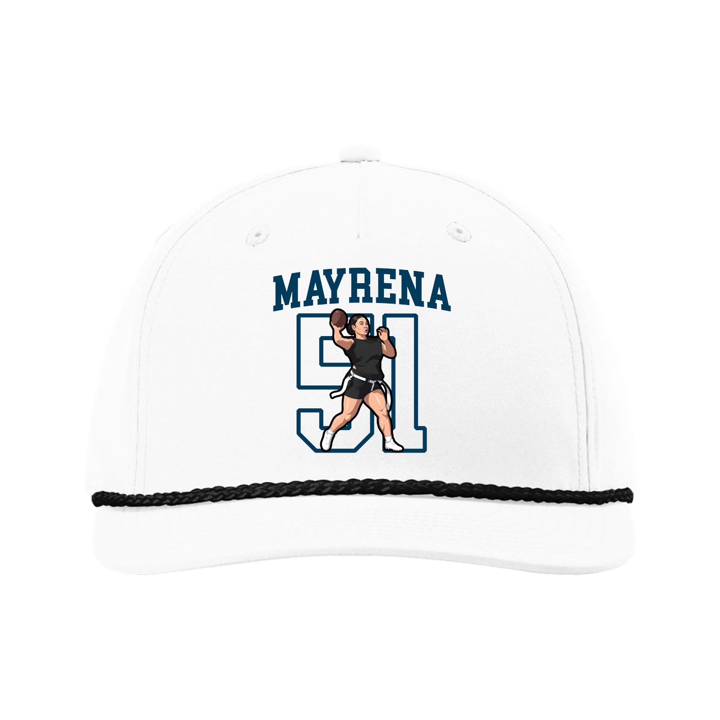 Five-Panel Classic Rope Cap — Shirsey in White