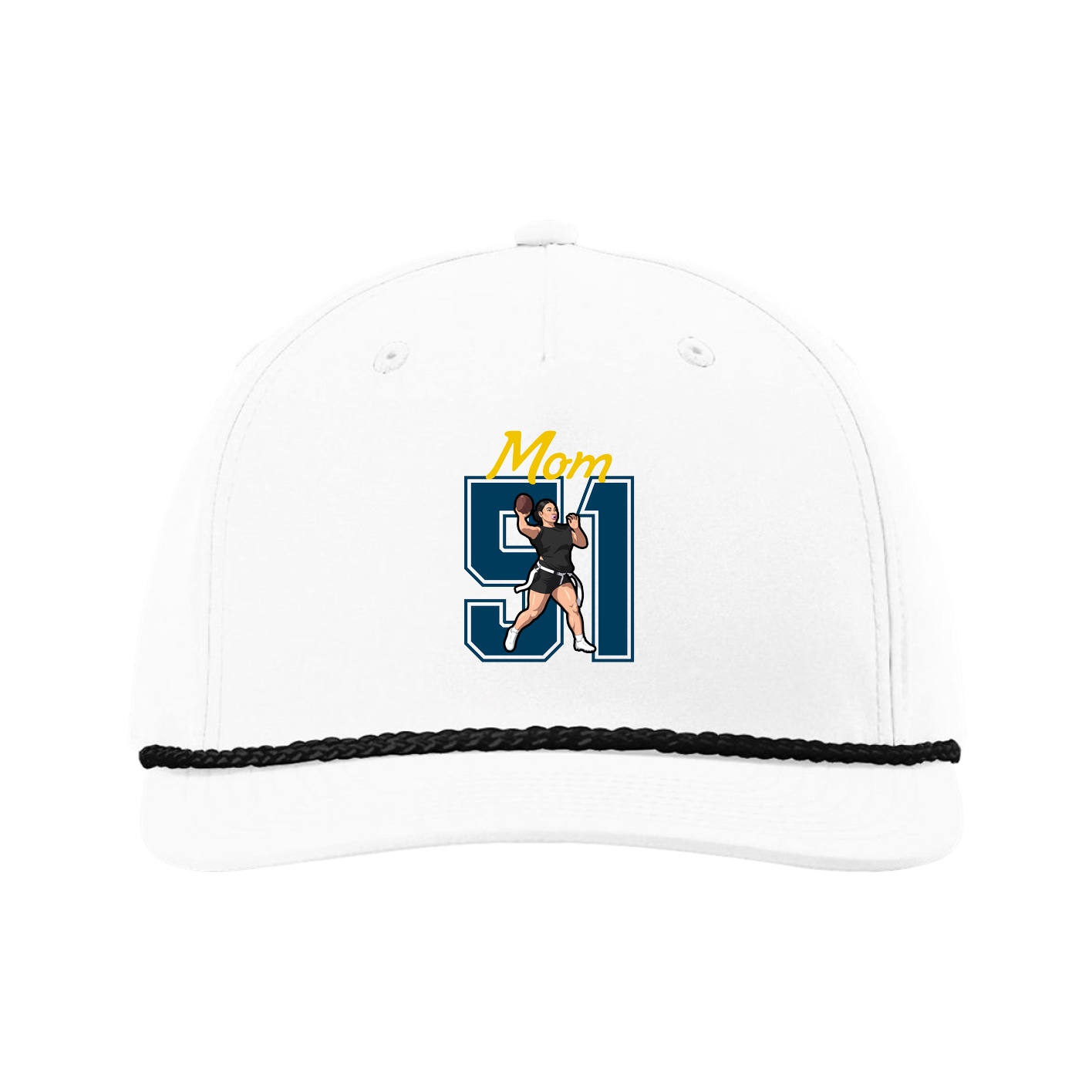 Five-Panel Classic Rope Cap — Mothers Day Shirsey in White