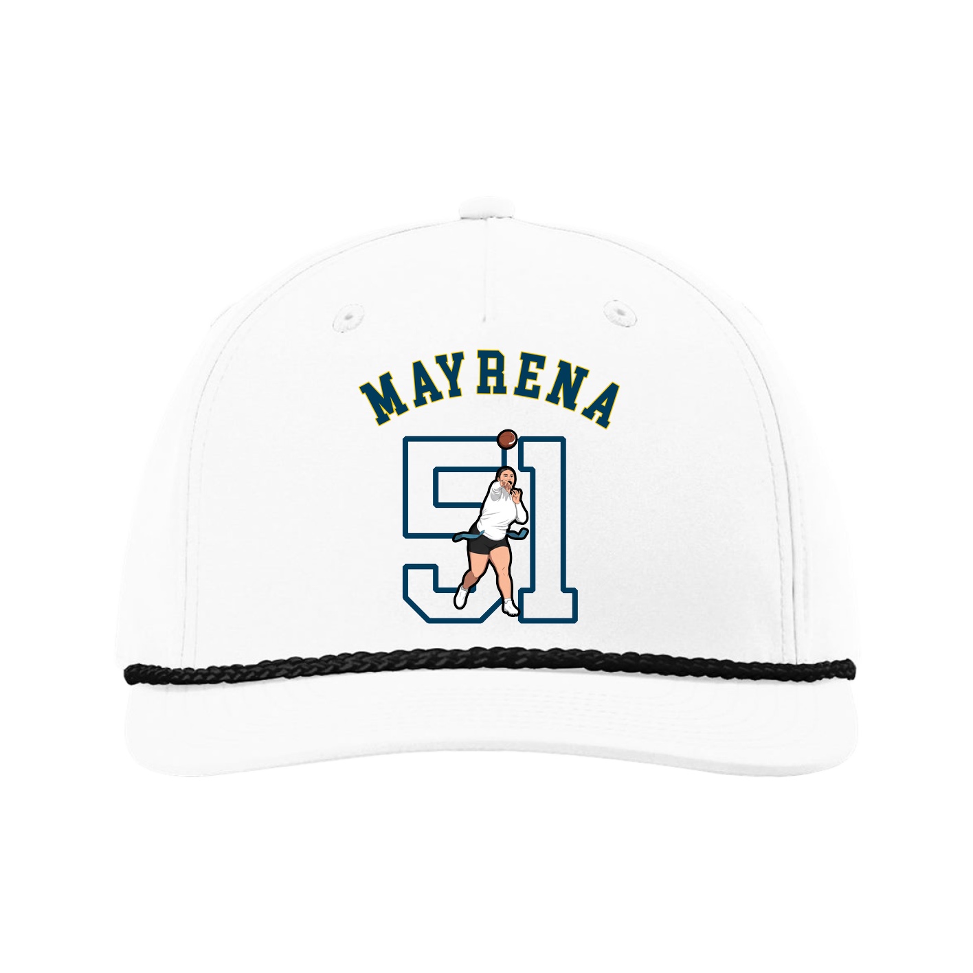 Five-Panel Classic Rope Cap — Shirsey Arch in White