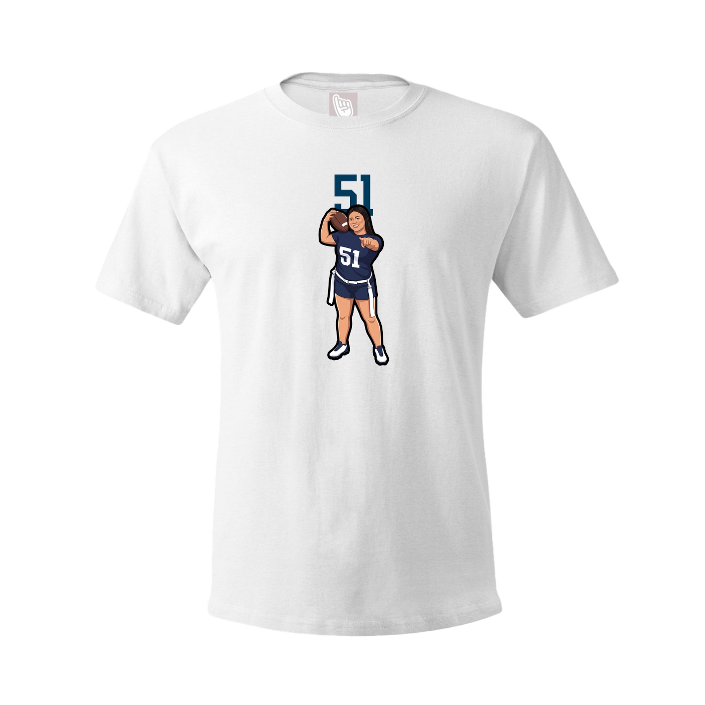 Youth Tee — Number Top in White