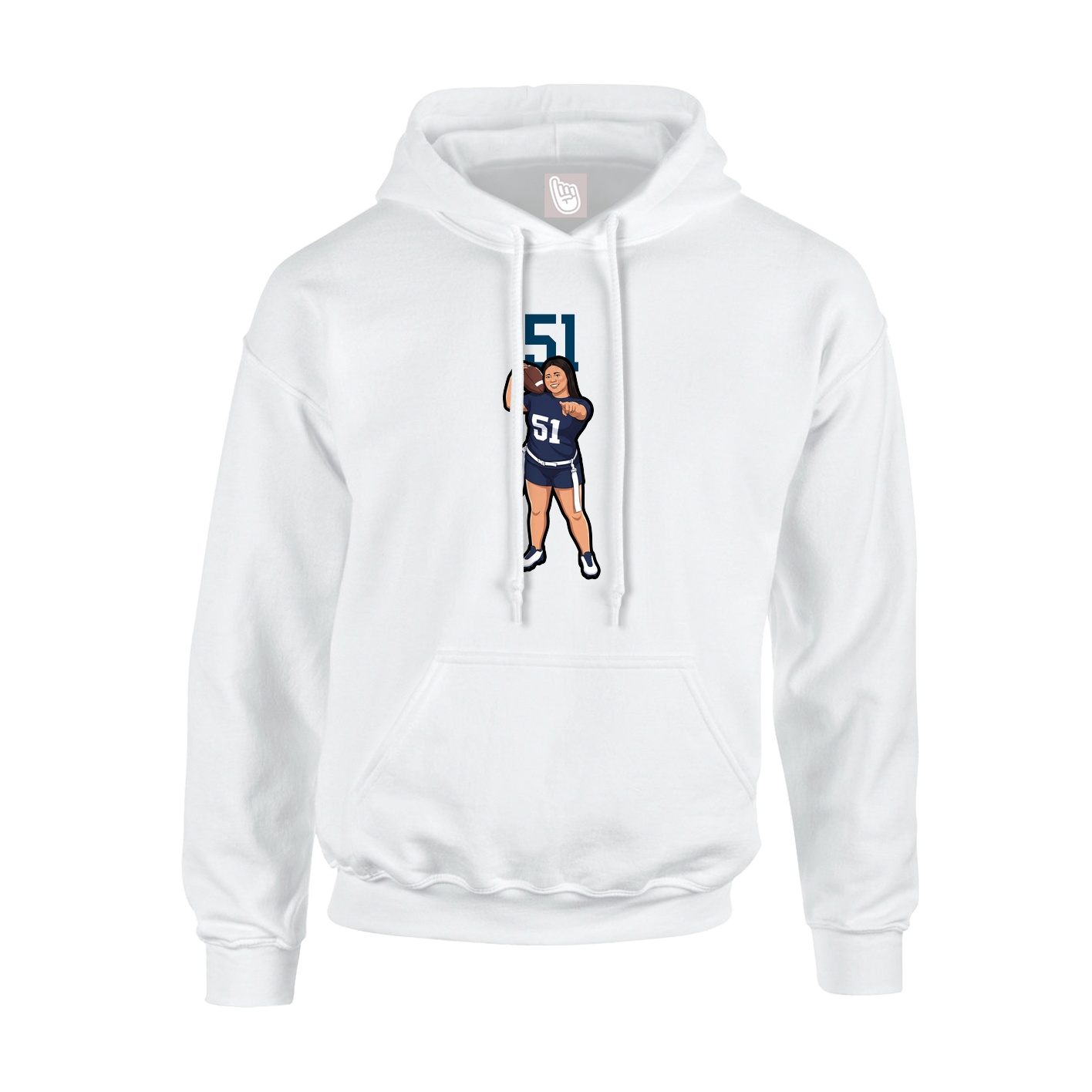 Hoodie — Number Top in White