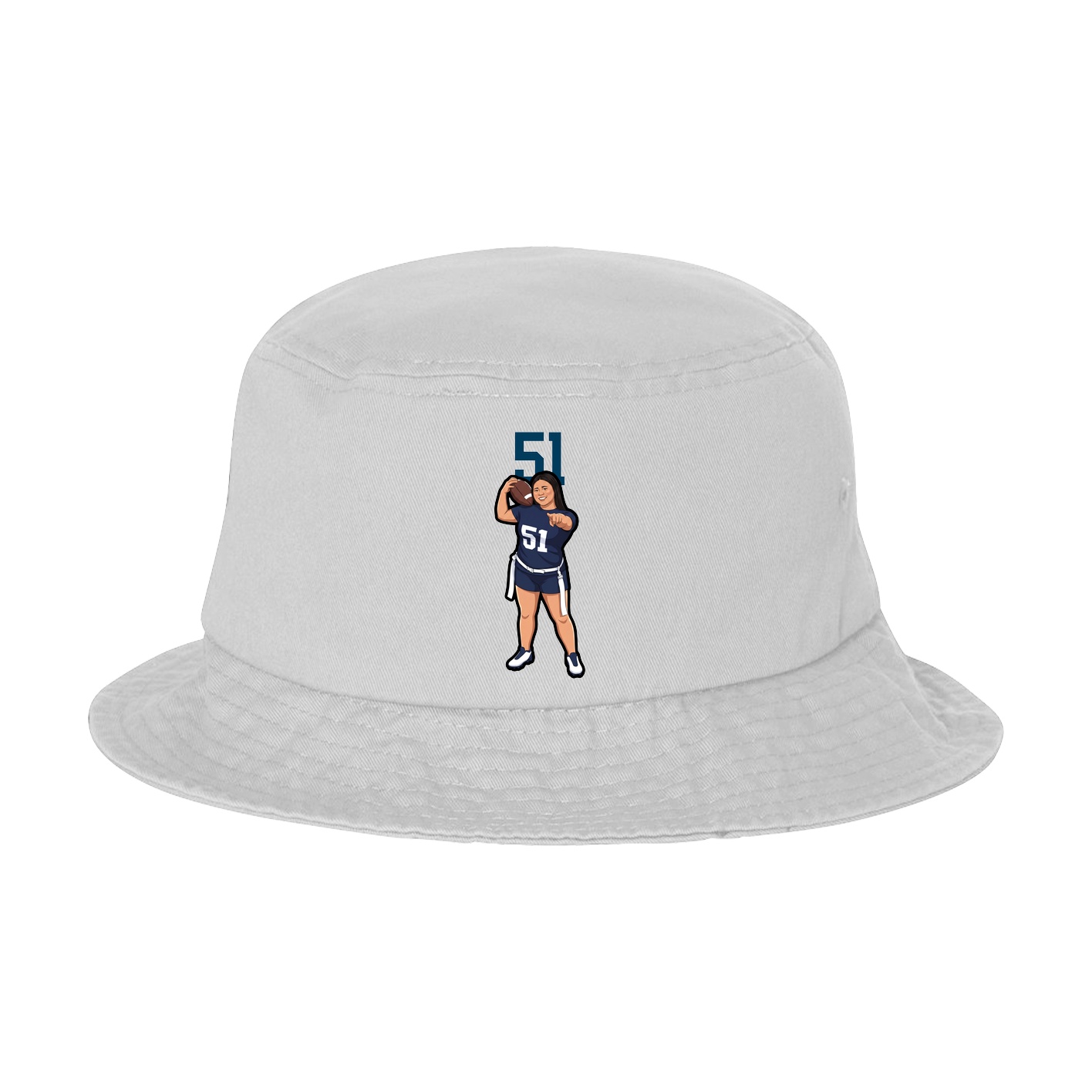Bucket Cap — Number Top in White