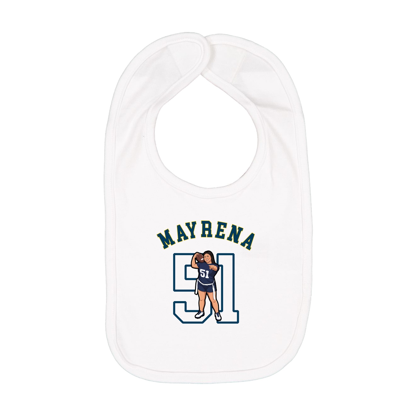 Infant Bib — Shirsey Arch in White