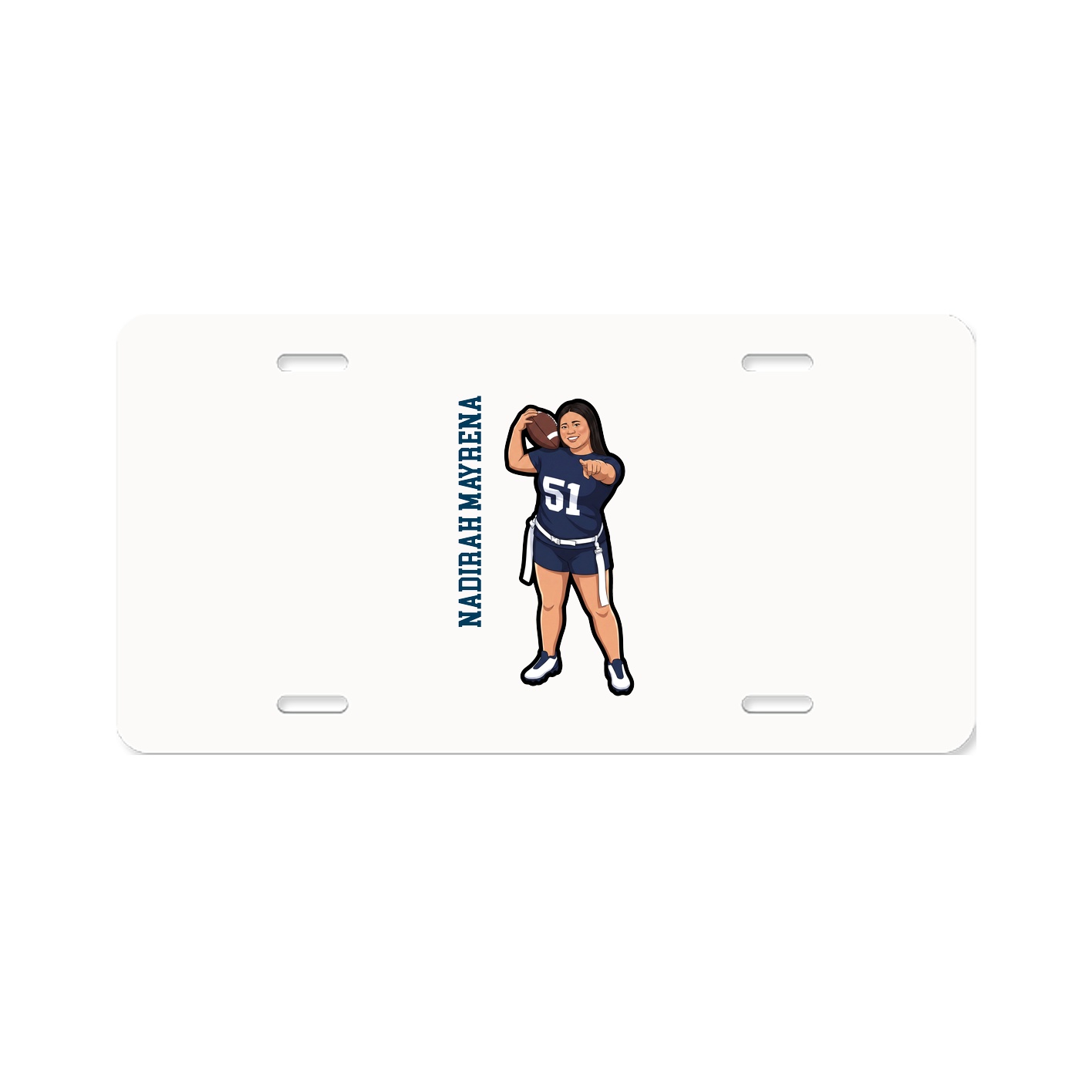 License Plate — Name Vertical in Classic