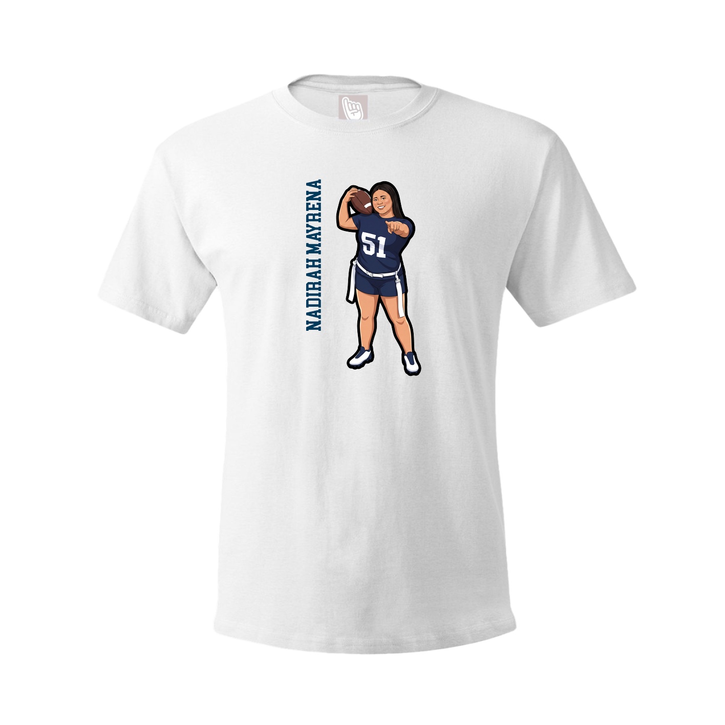 Tee — Name Vertical in White