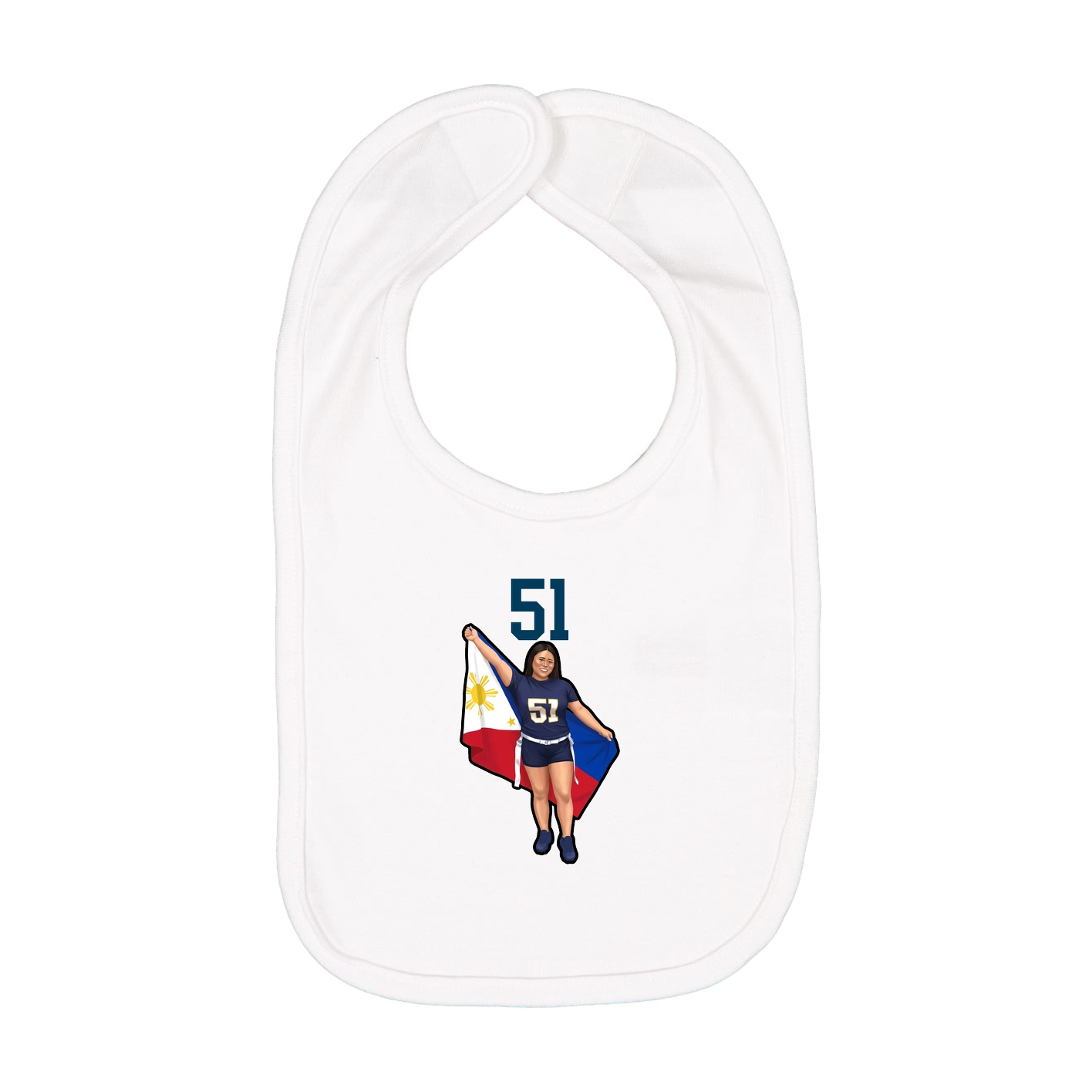 Infant Bib — Number Top in White