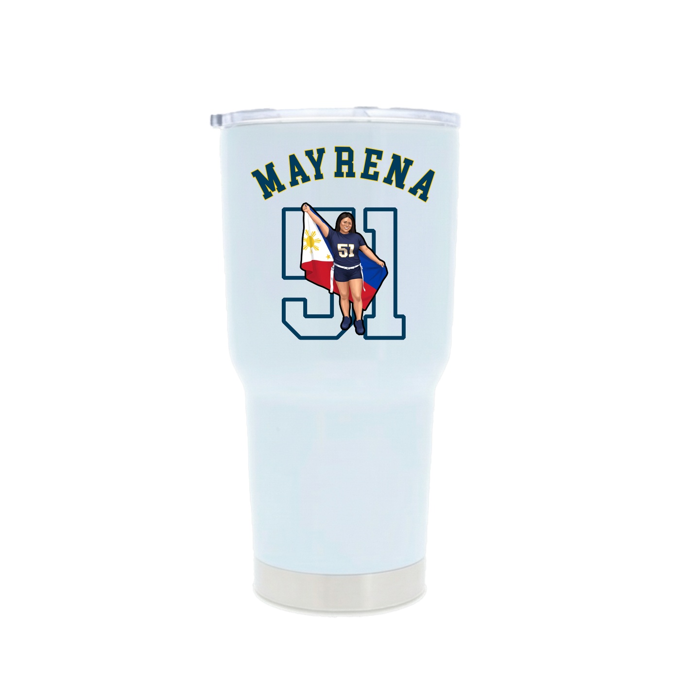 30oz Stainless Steel Tumbler — Shirsey Arch in White