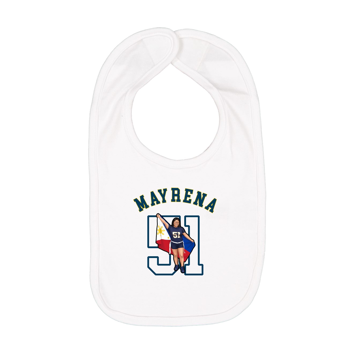 Infant Bib — Shirsey Arch in White