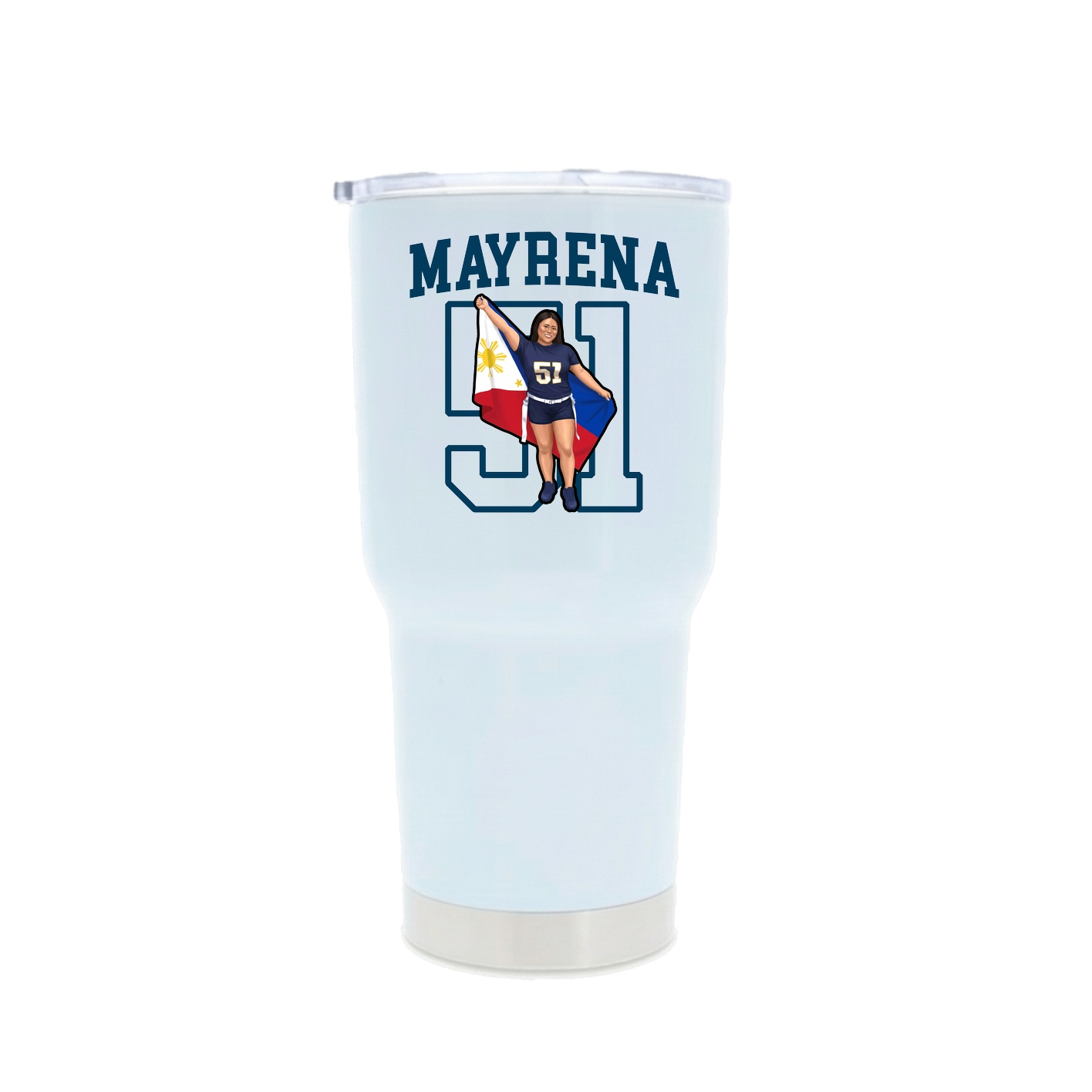 30oz Stainless Steel Tumbler — Shirsey in White