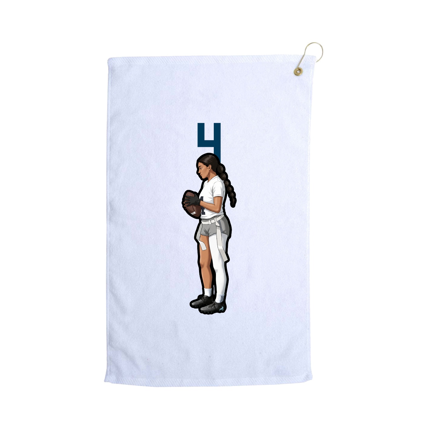 Golf Towel — Number Top in White