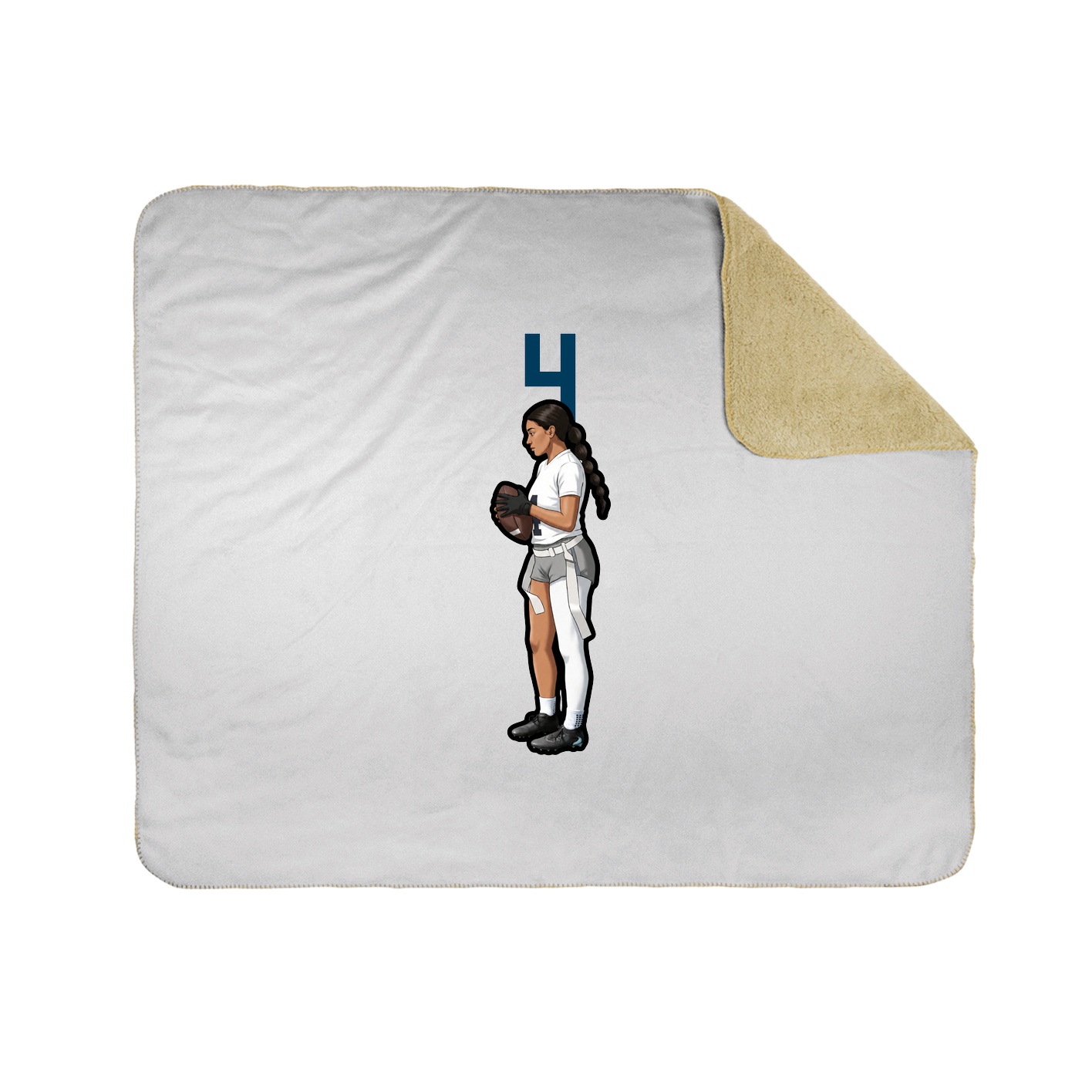 Throw Blanket — Number Top in White