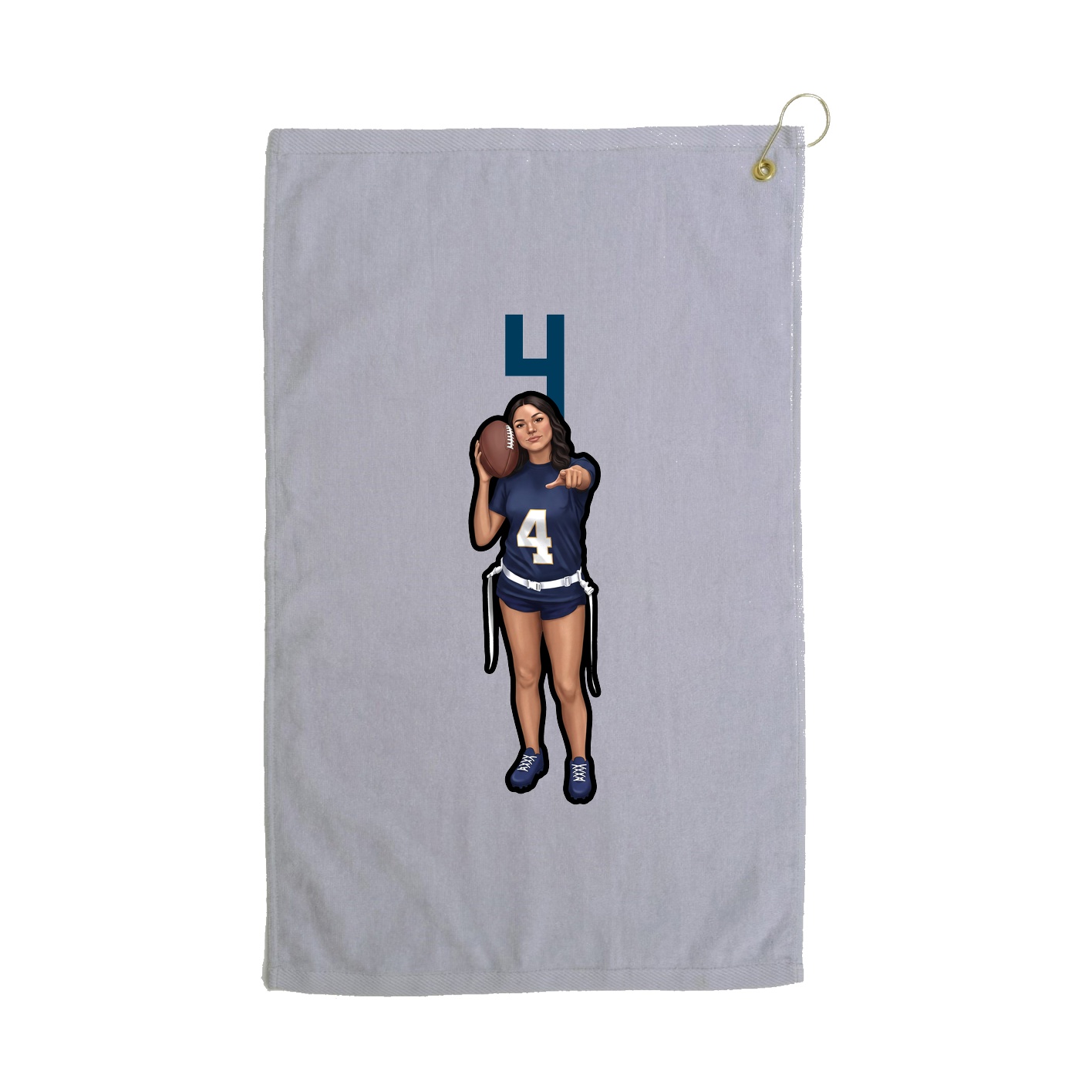 Golf Towel — Number Top in Grey