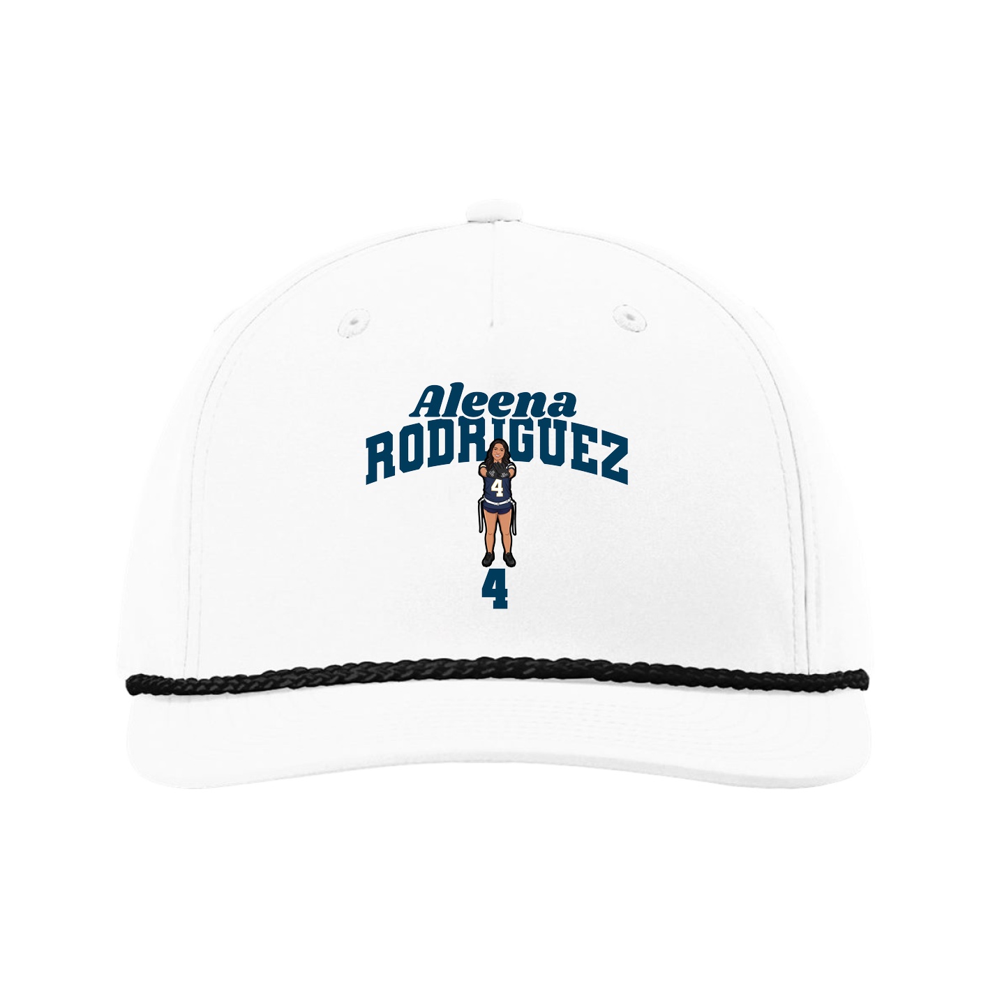 Five-Panel Classic Rope Cap — Signature Arch in White