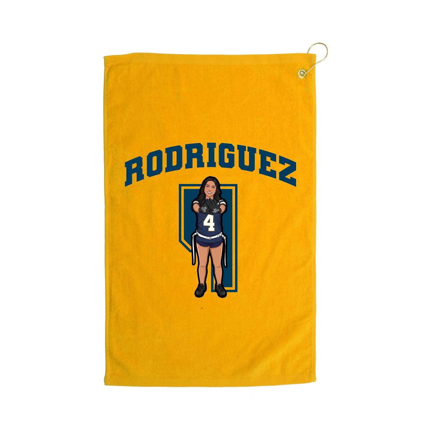 Golf Towel — Number in Gold