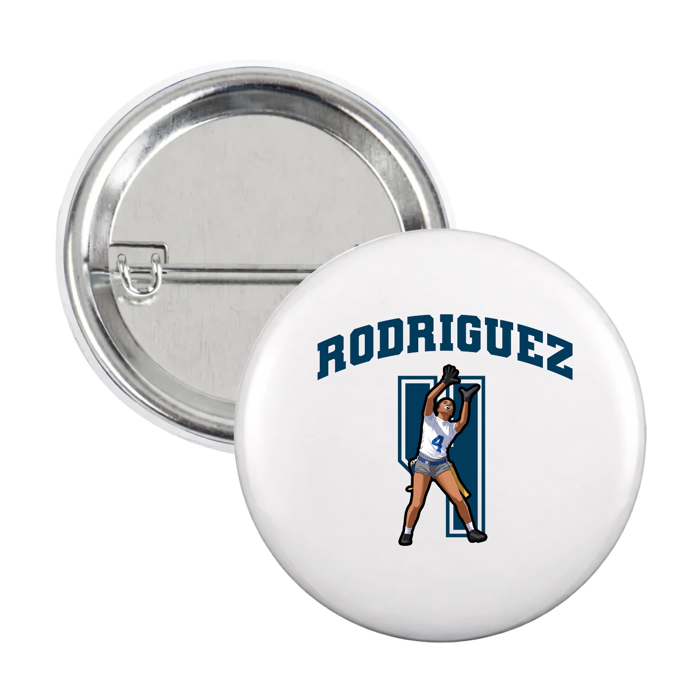 Game Day Button — Number in White