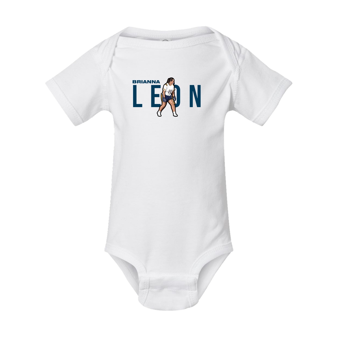 Baby Onesie — Player Name in White