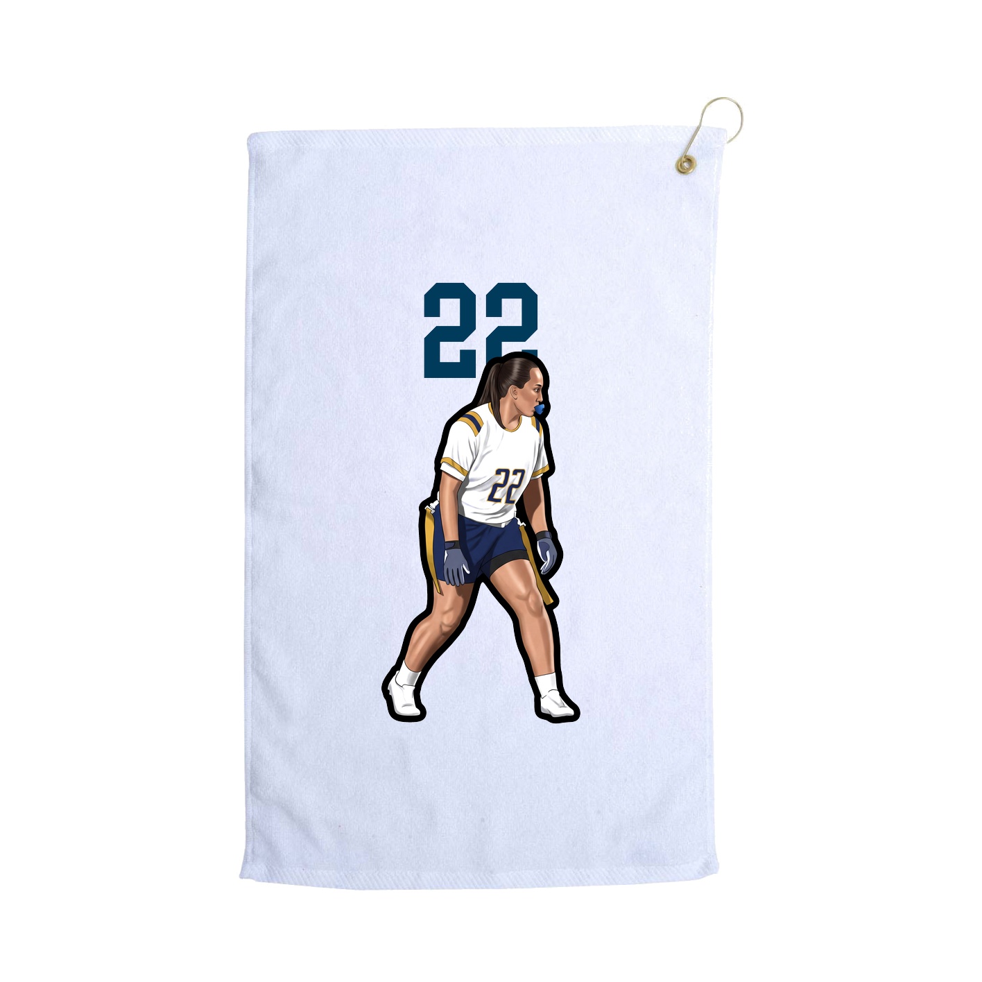 Golf Towel — Number Top in White