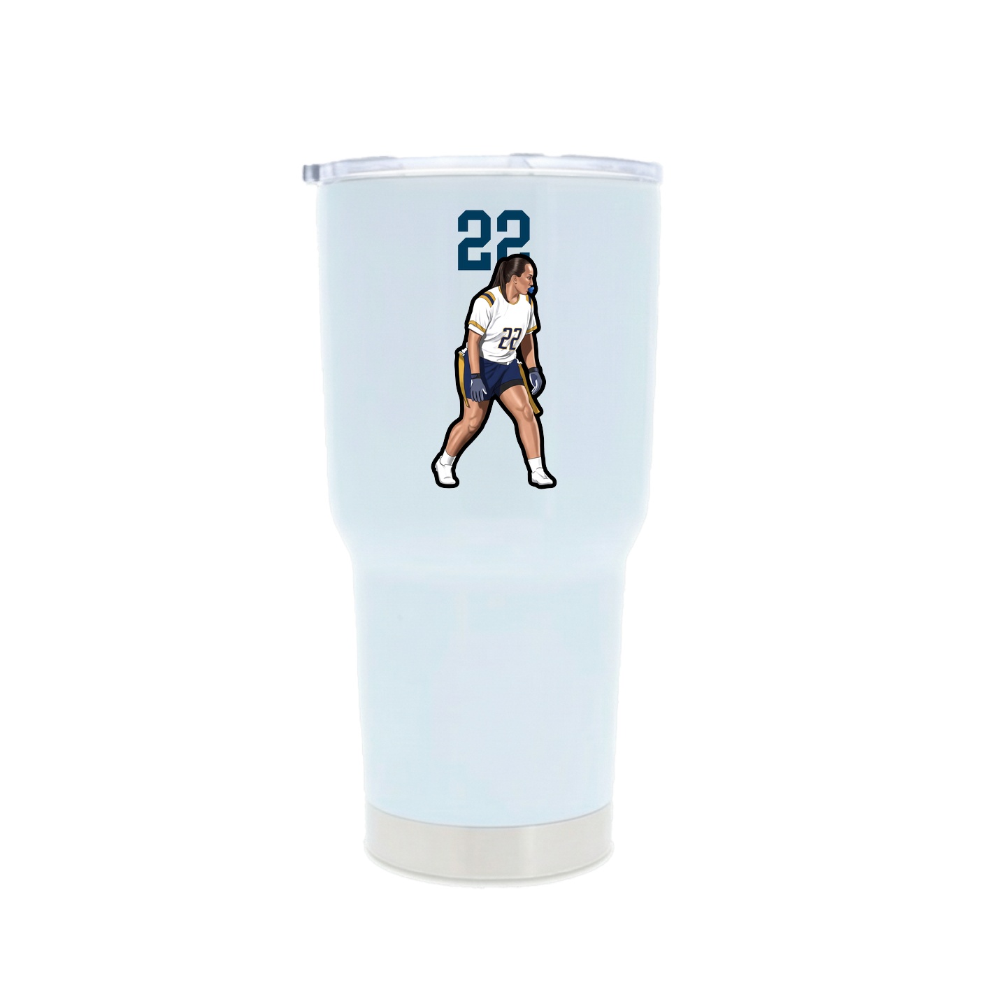 30oz Stainless Steel Tumbler — Number Top in White