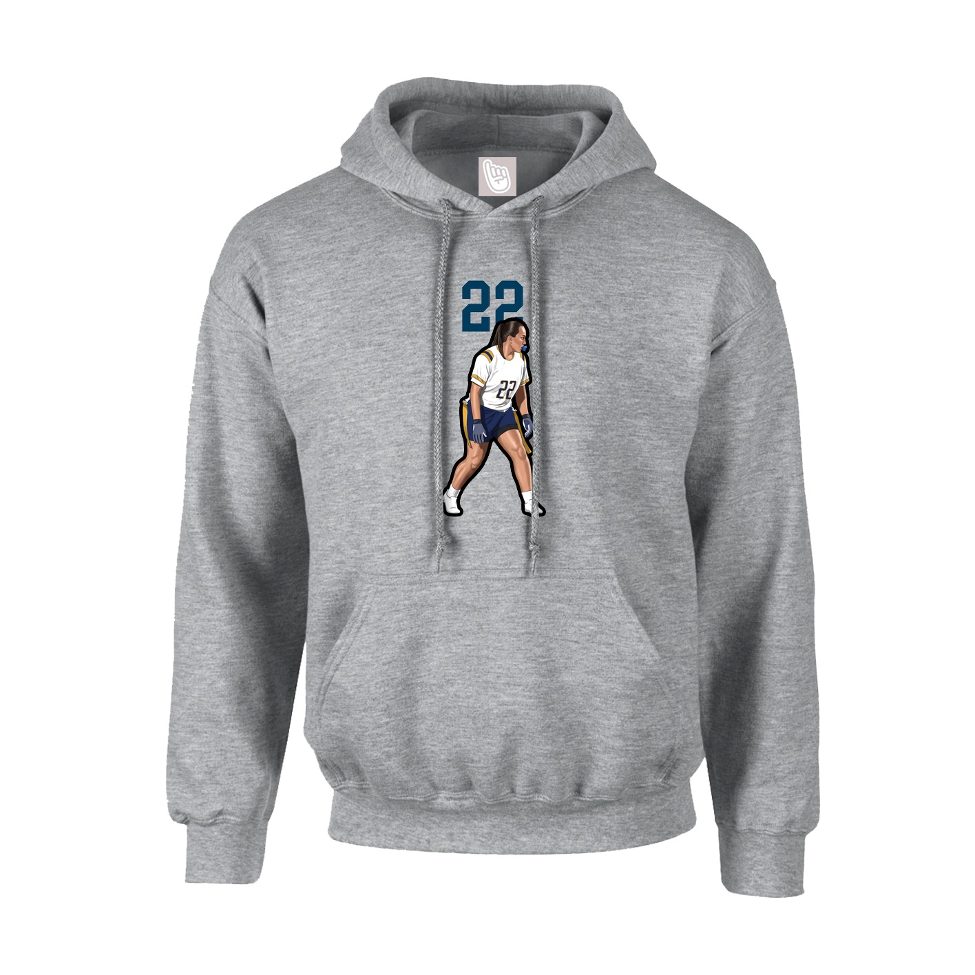 Youth Hoodie — Number Top in Grey