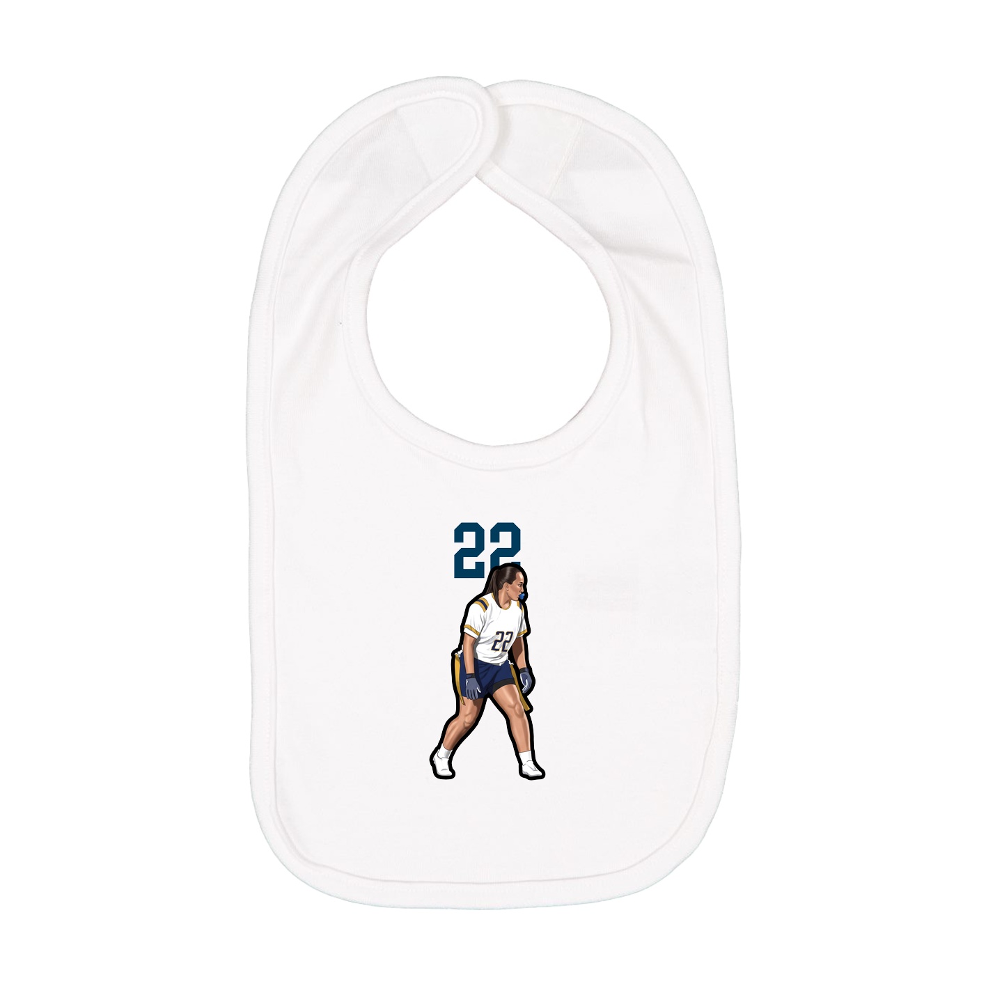 Infant Bib — Number Top in White