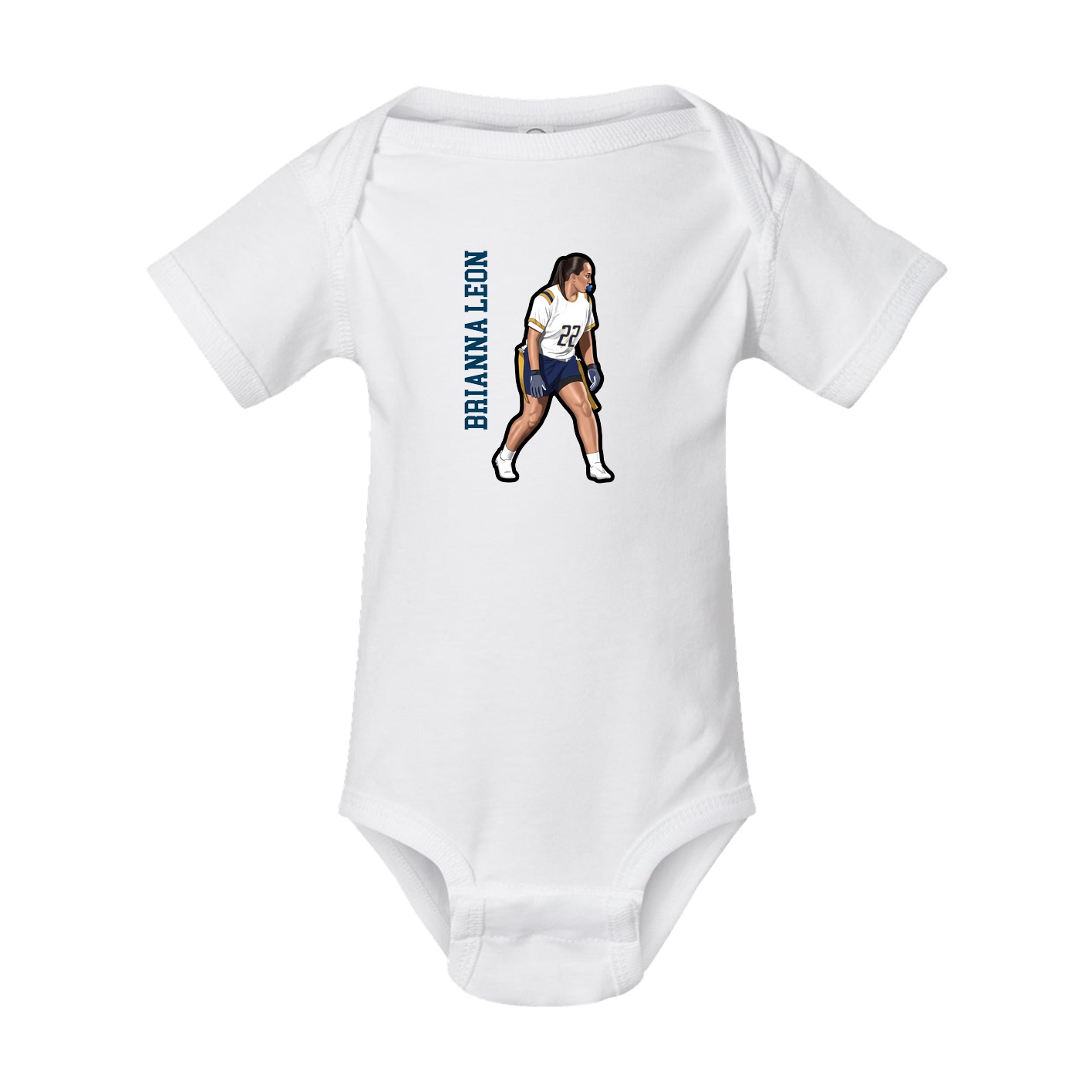 Baby Onesie — Name Vertical in White