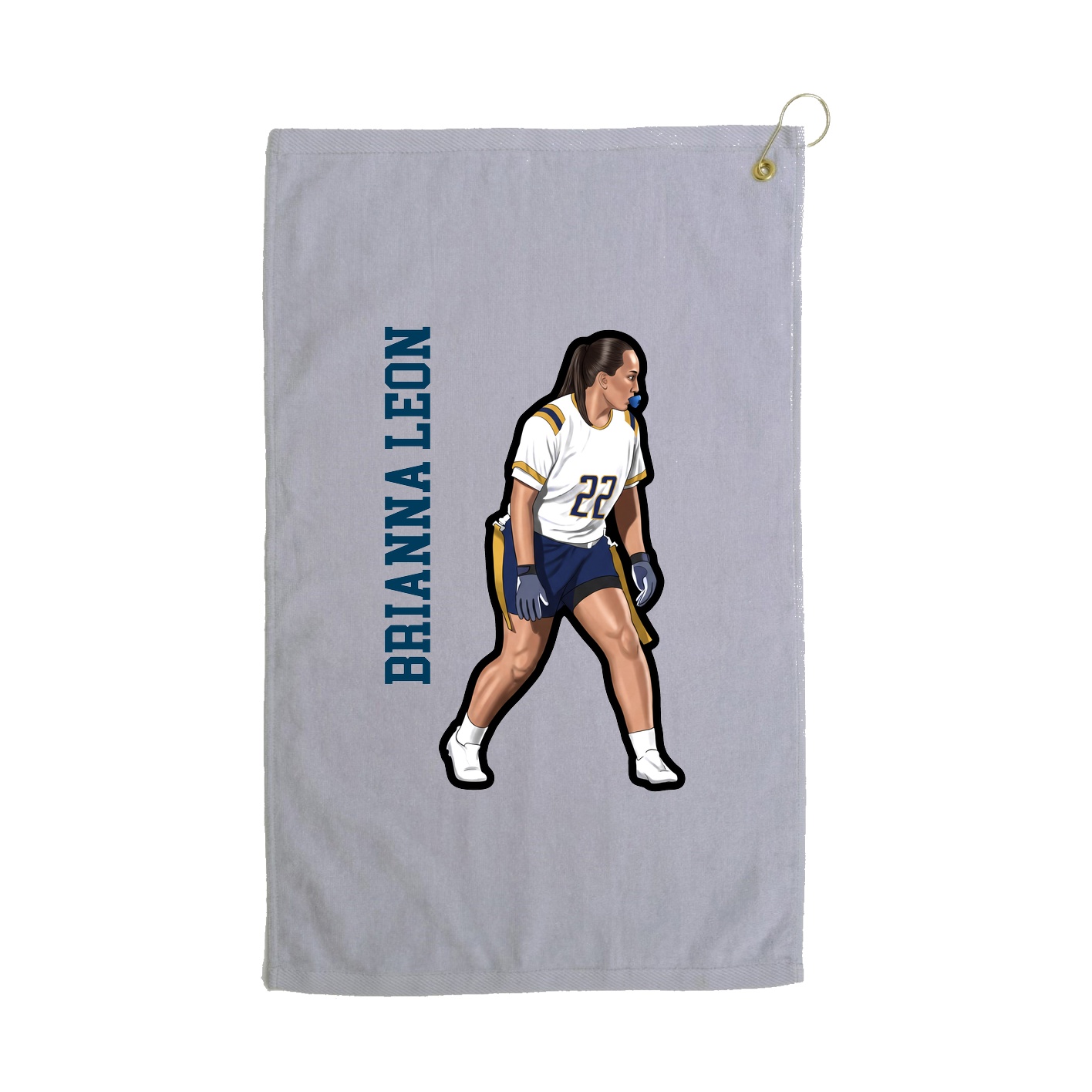 Golf Towel — Name Vertical in Grey