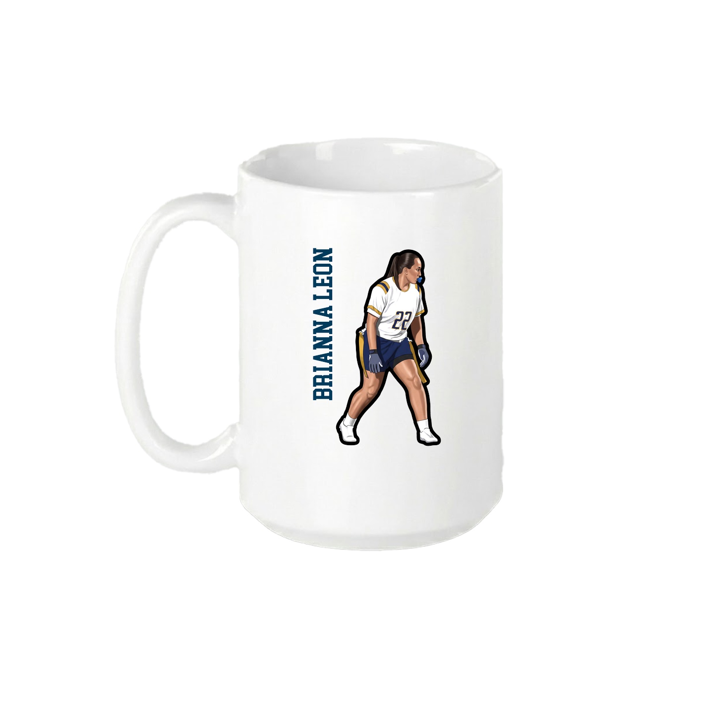15oz Coffee Mug — Name Vertical in White