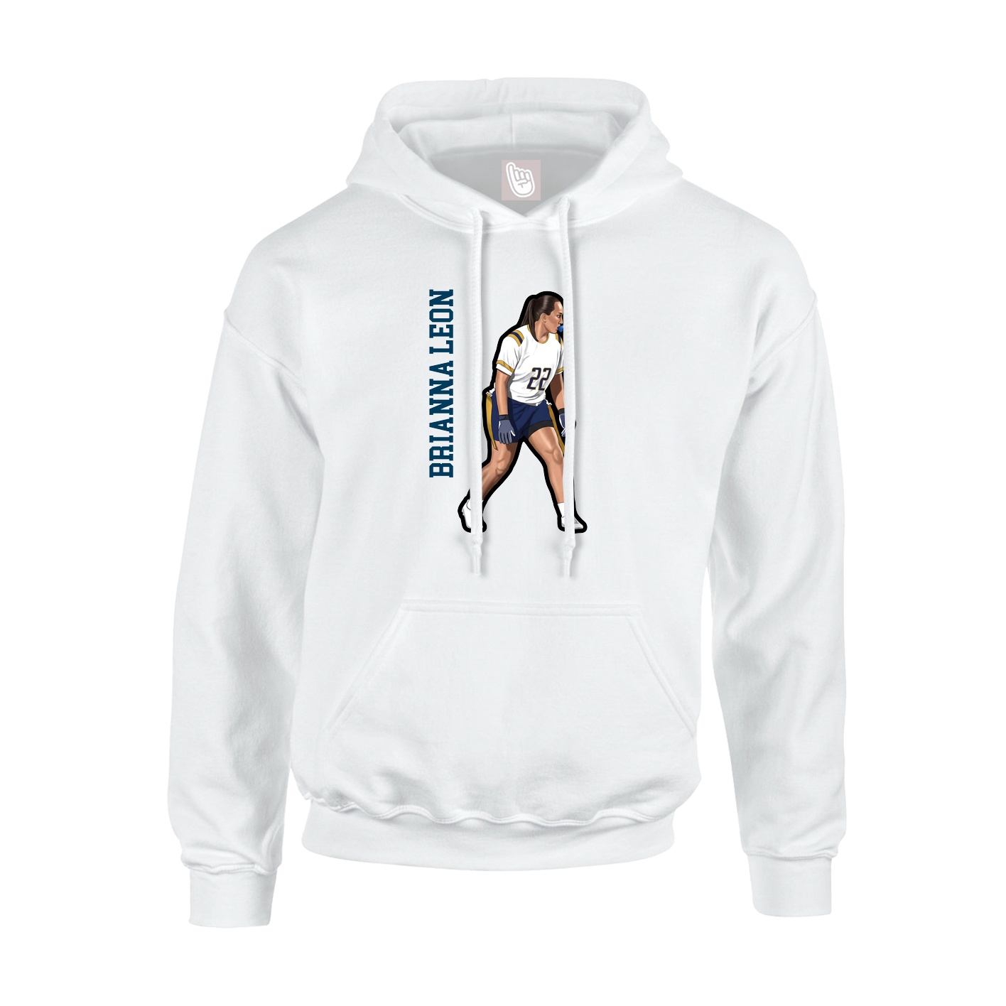 Hoodie — Name Vertical in White