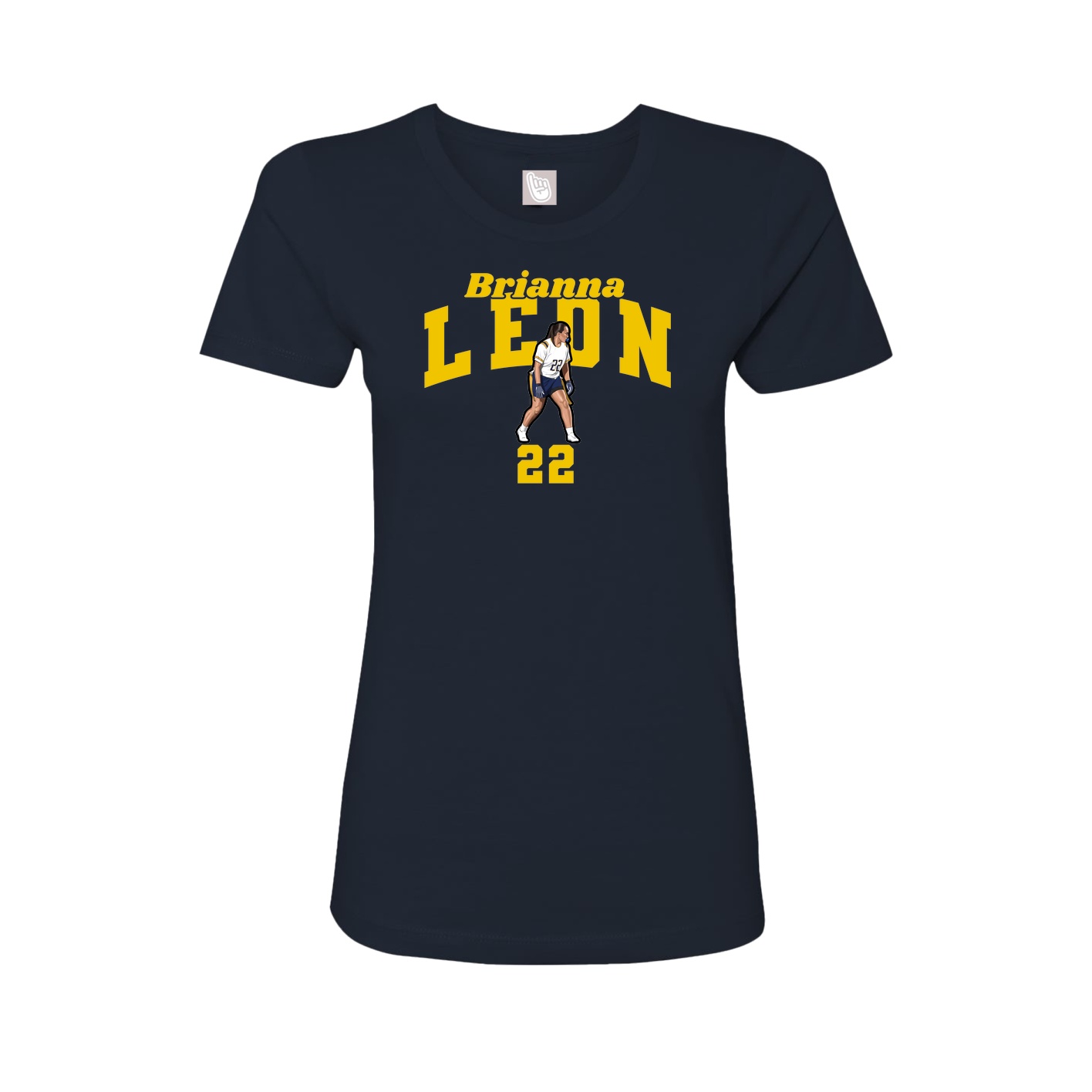 Fitted Women's Tee — Signature Arch in Navy