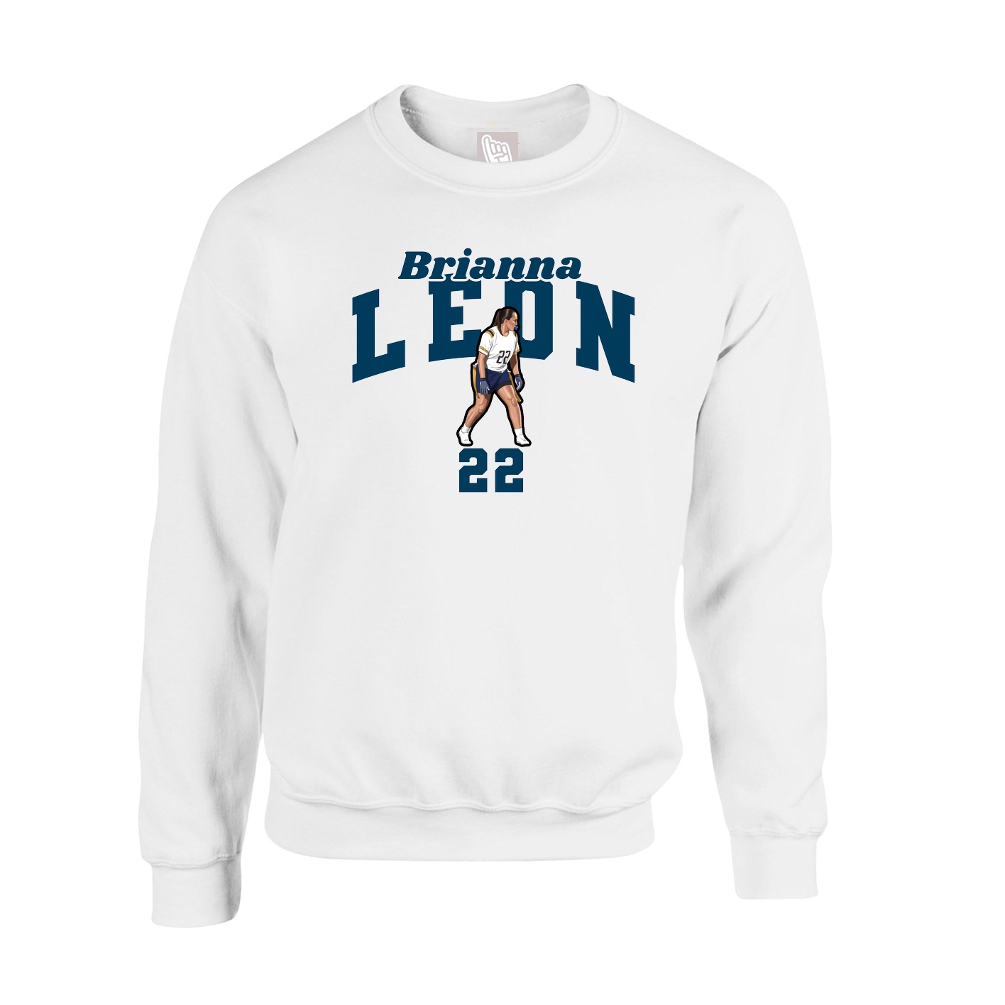Fleece Crew — Signature Arch in White