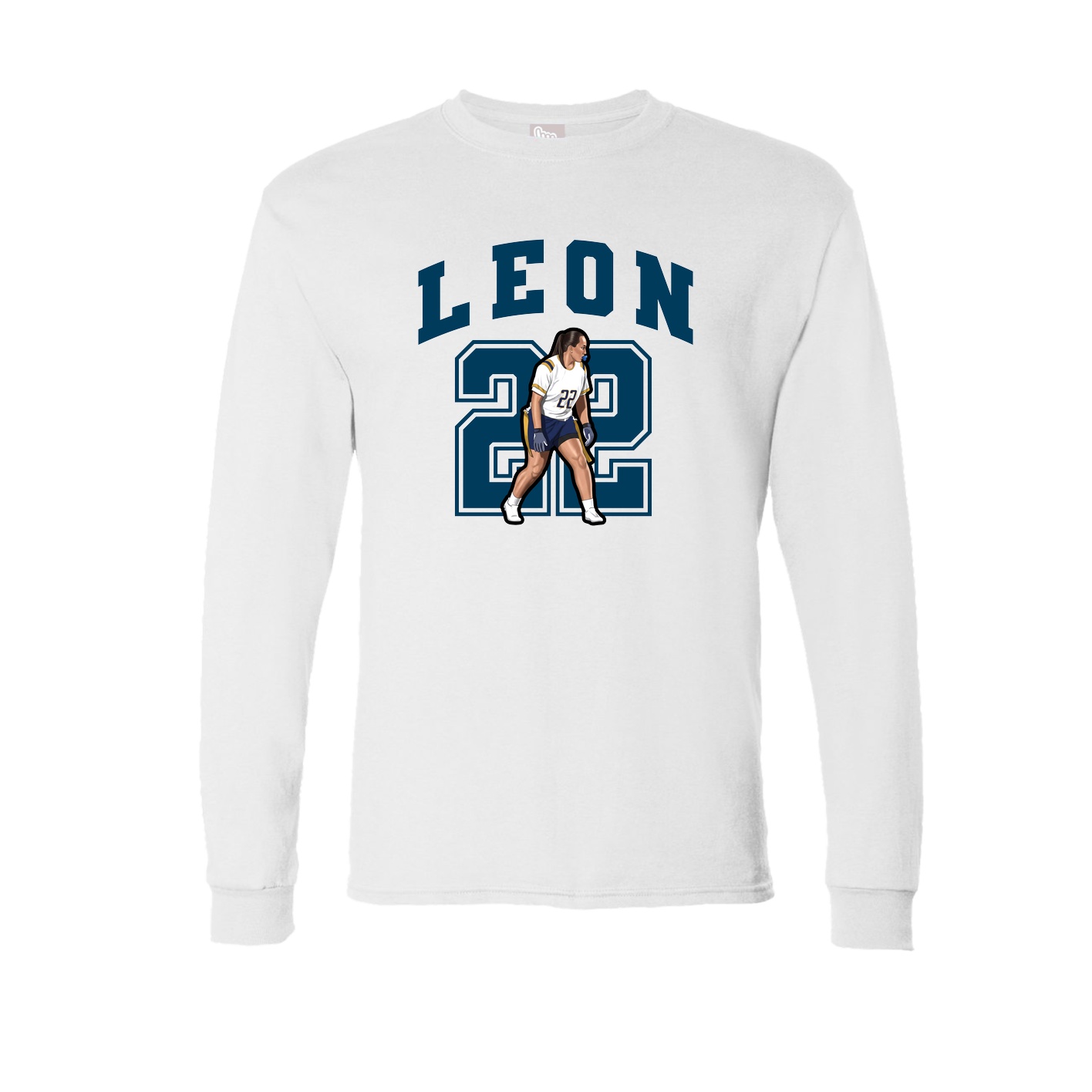 Long Sleeve Tee — Number in White
