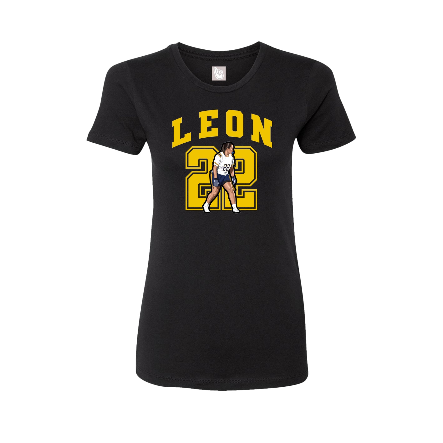 Fitted Women's Tee — Number in Black