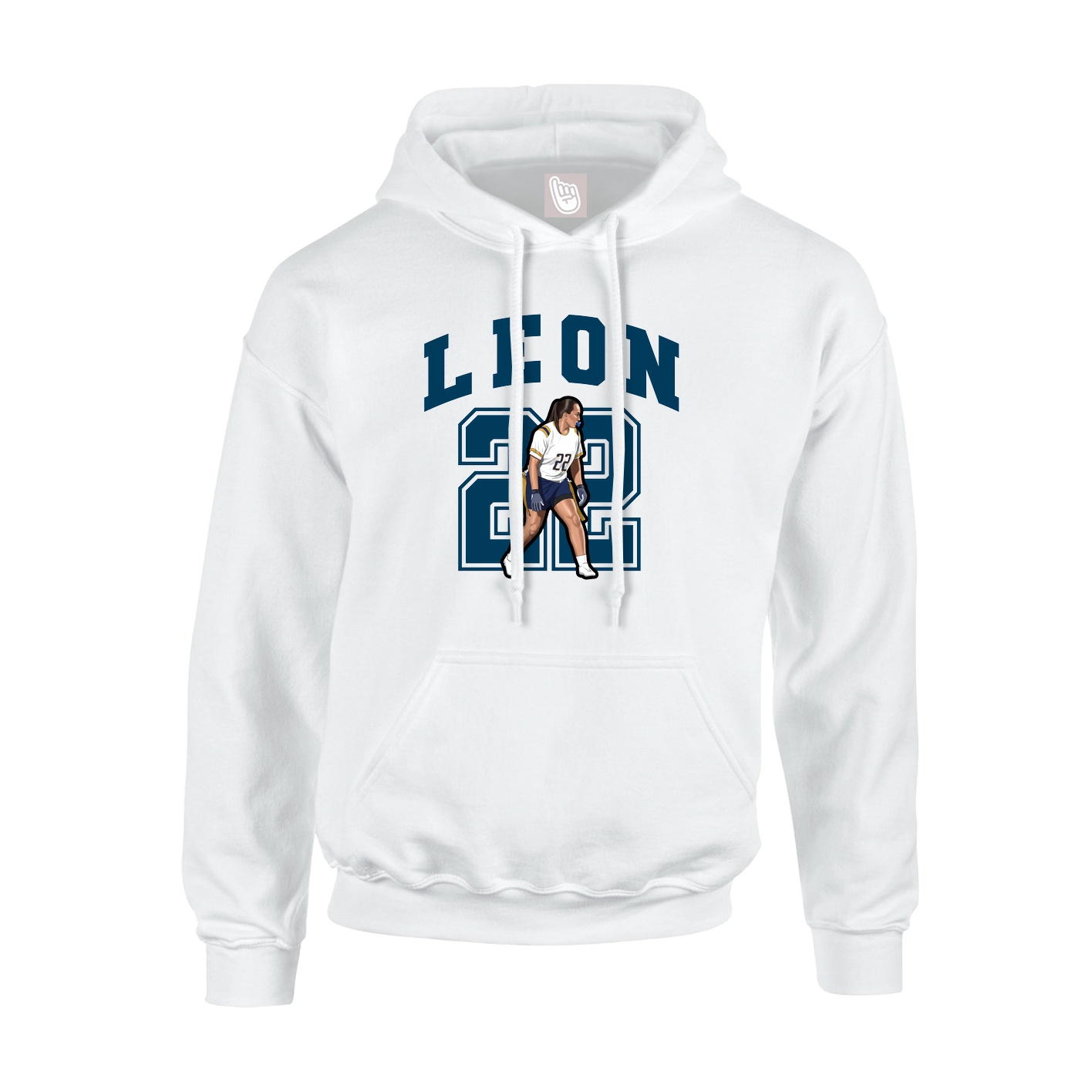 Youth Hoodie — Number in White