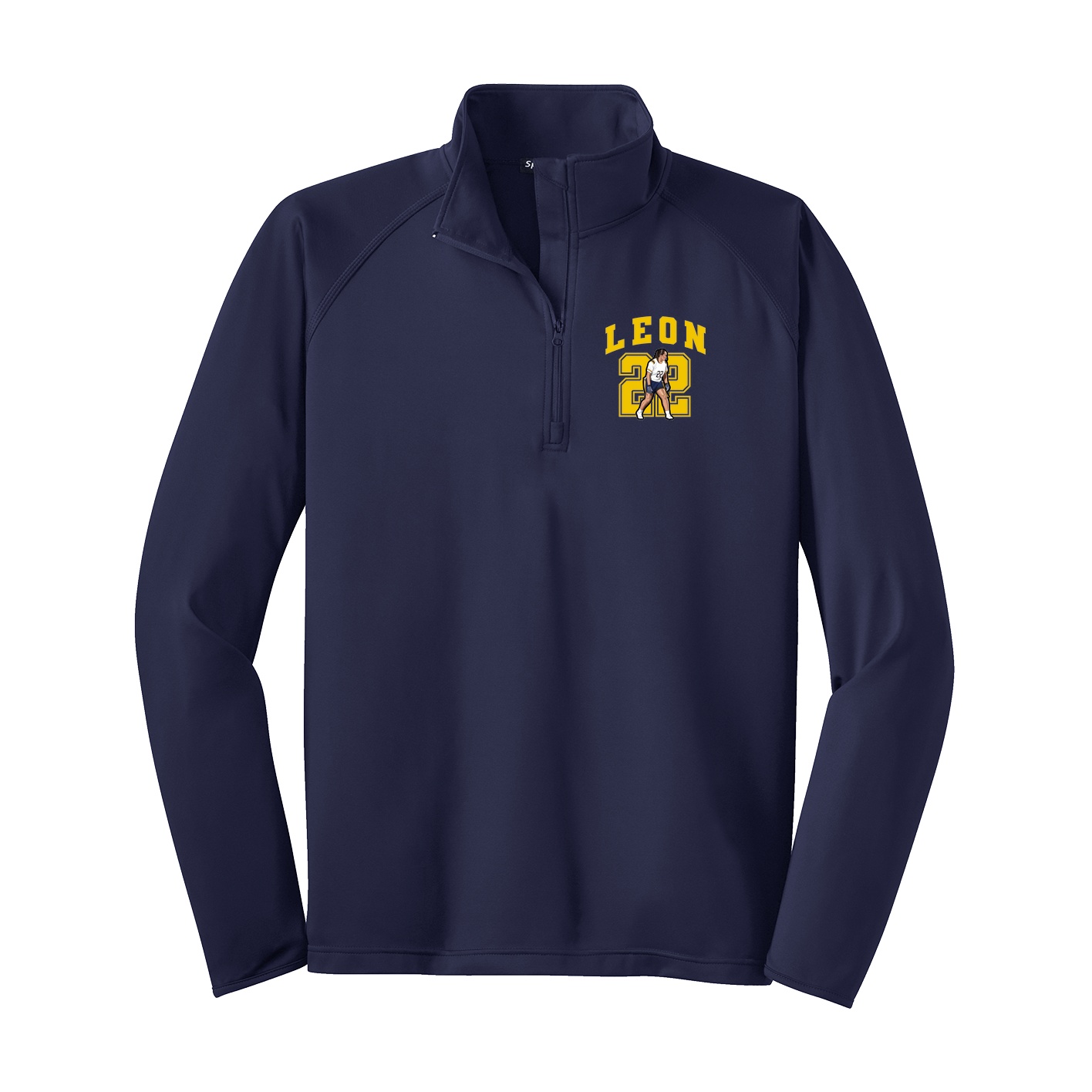 Q-Zip Pullover — Number in Navy