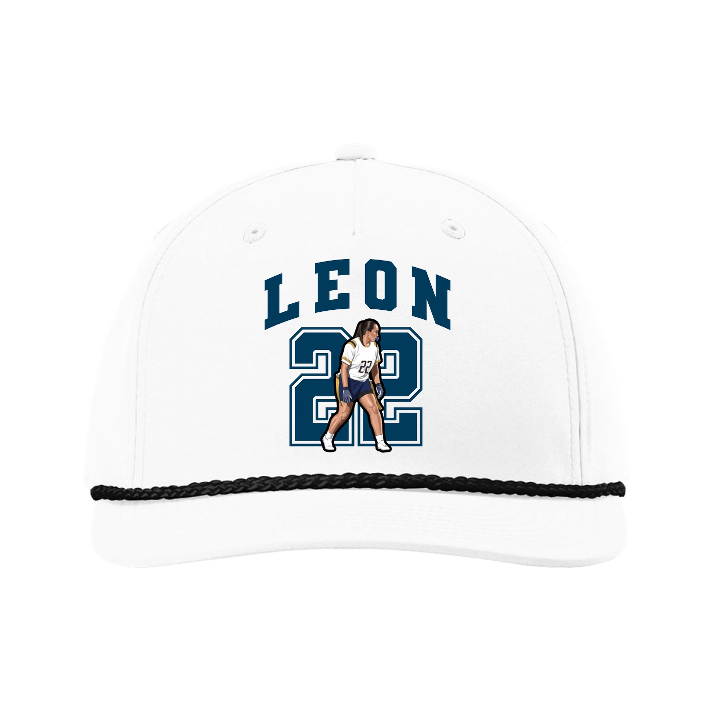 Five-Panel Classic Rope Cap — Number in White