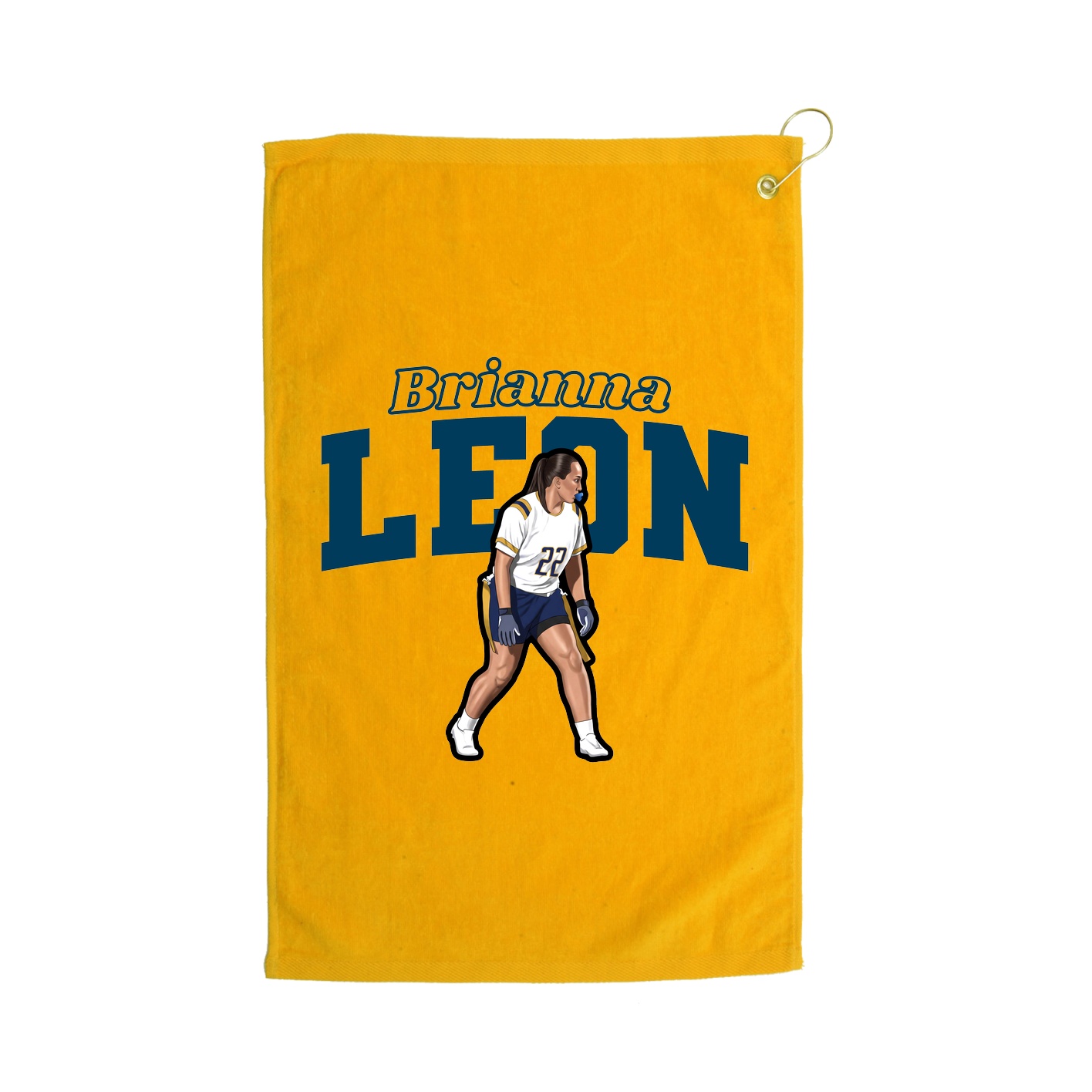 Golf Towel — Name Arch in Gold