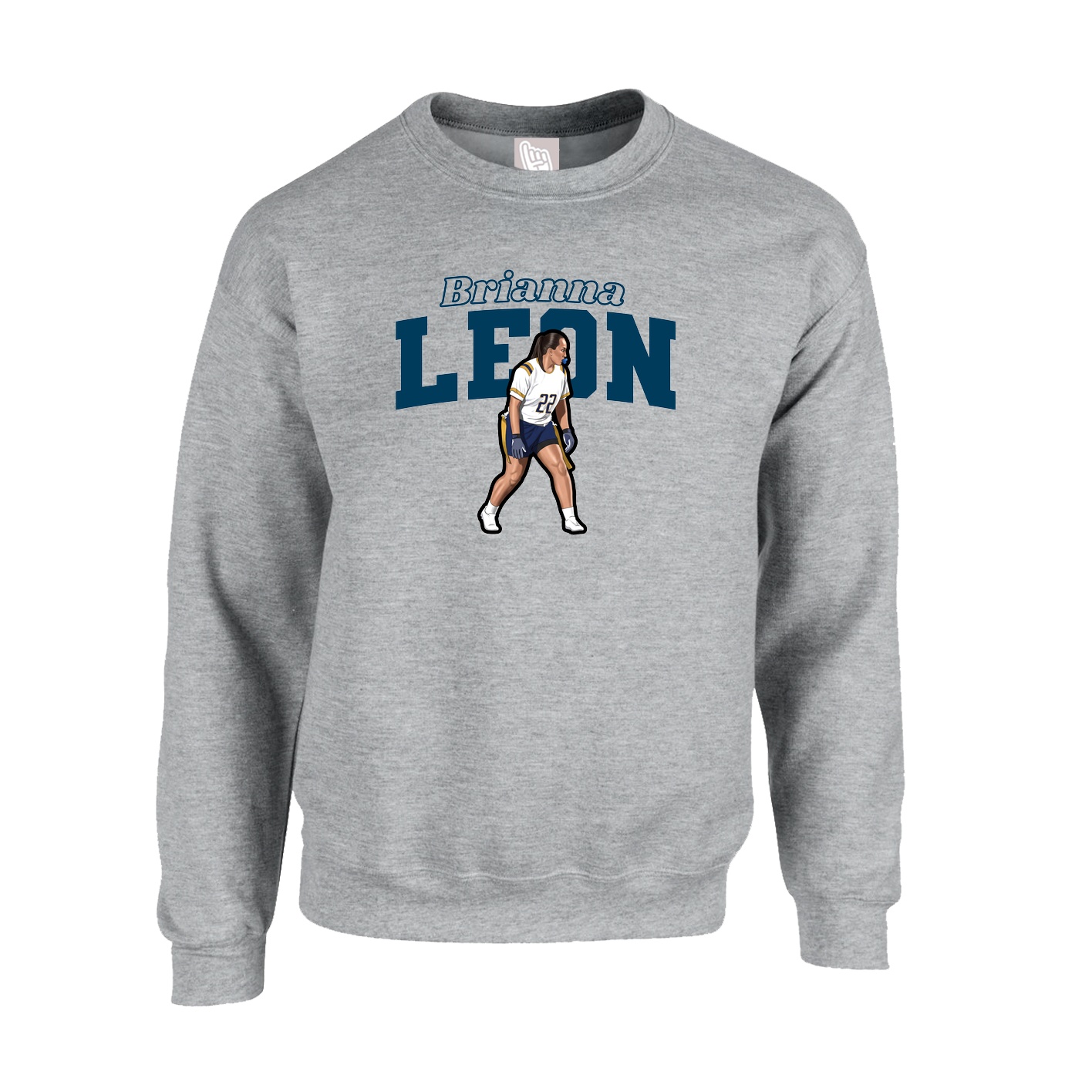 Fleece Crew — Name Arch in Grey