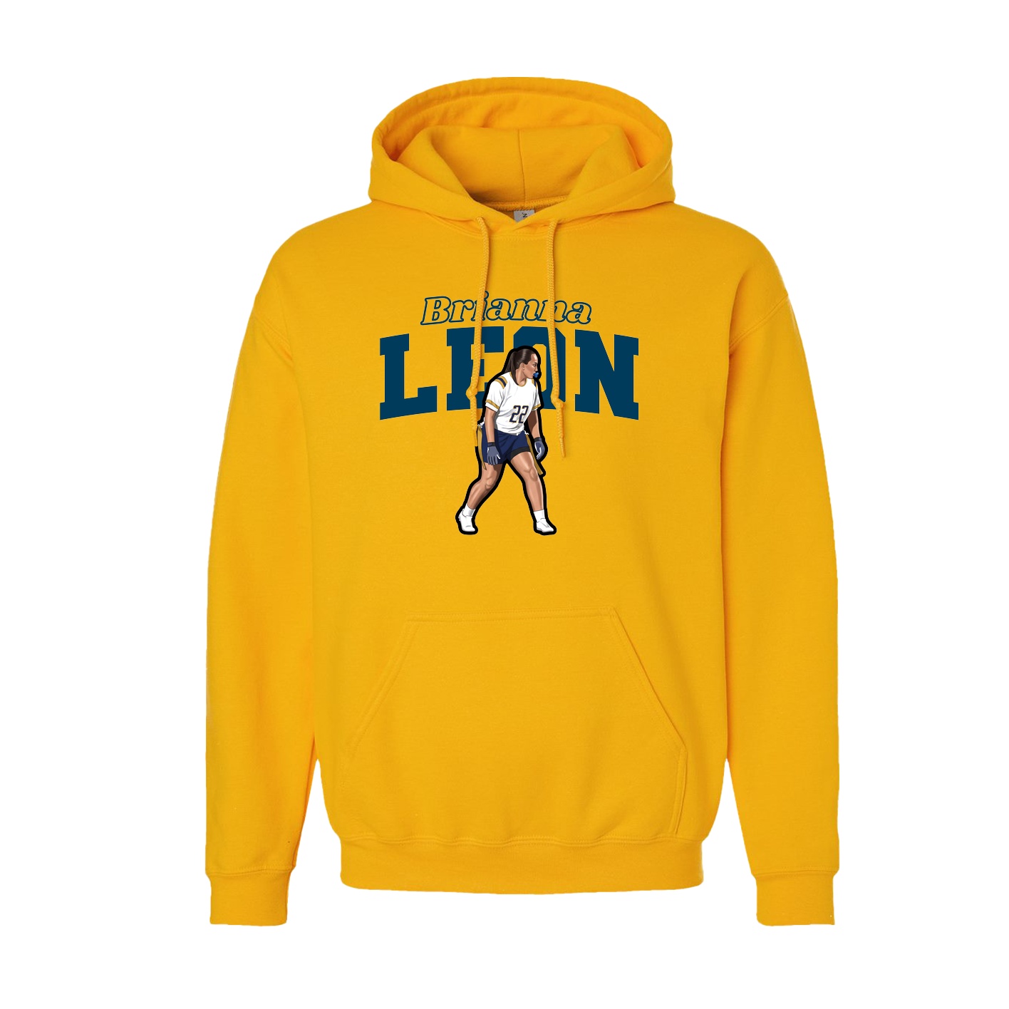 Youth Hoodie — Name Arch in Gold