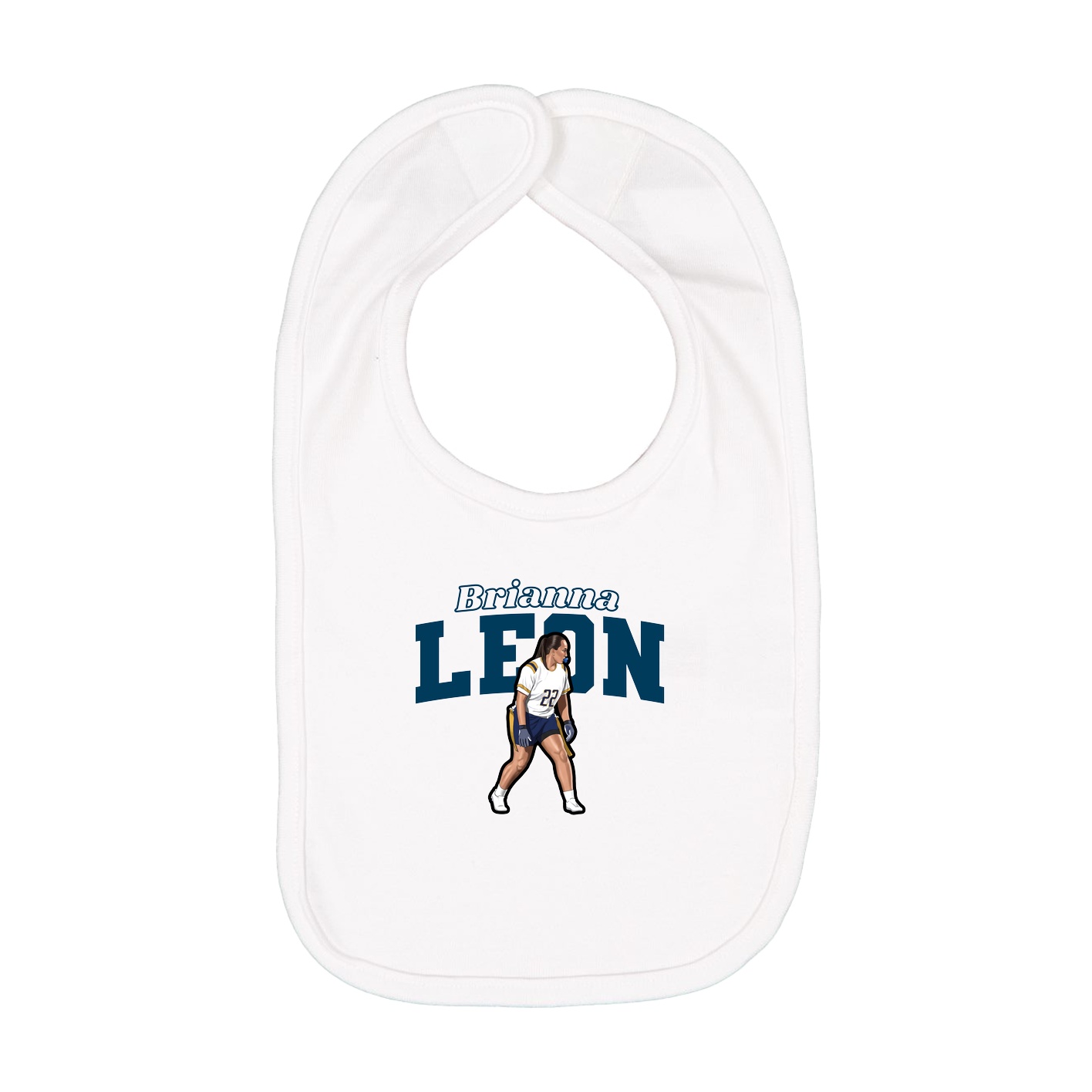 Infant Bib — Name Arch in White