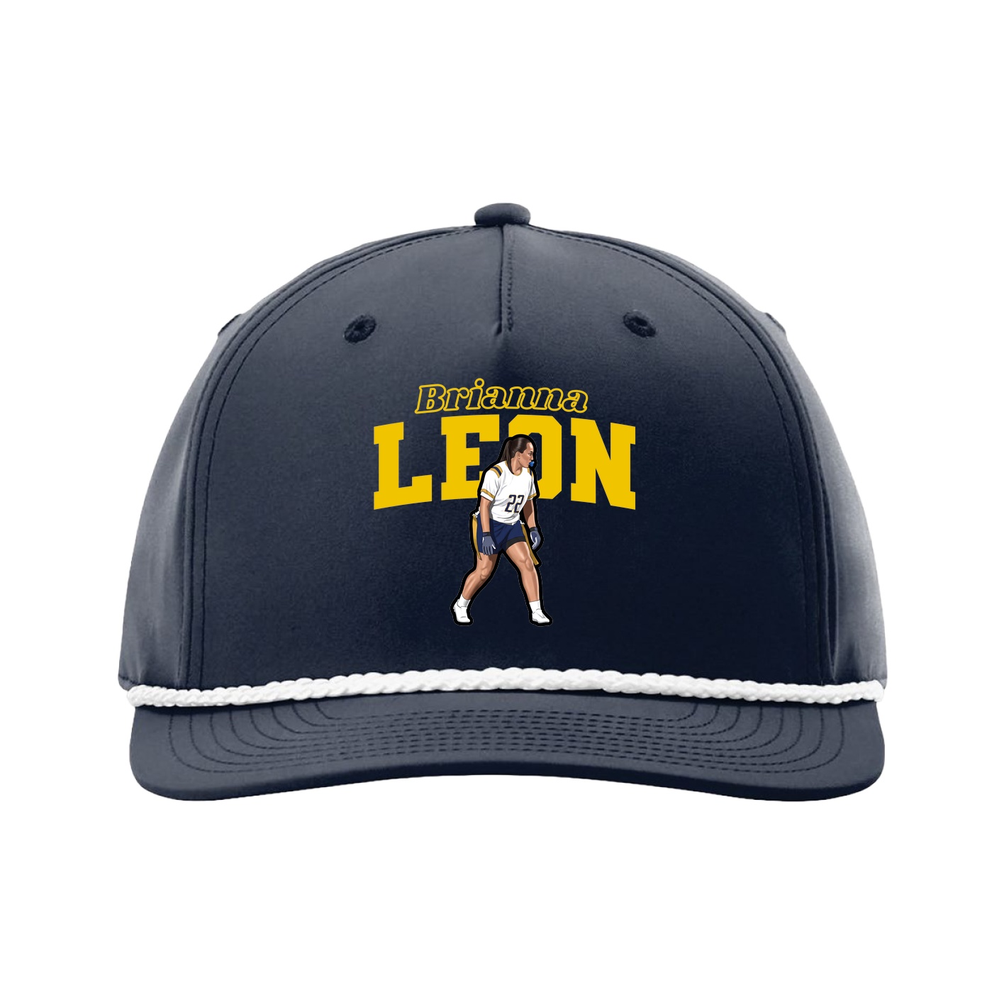 Five-Panel Classic Rope Cap — Name Arch in Navy