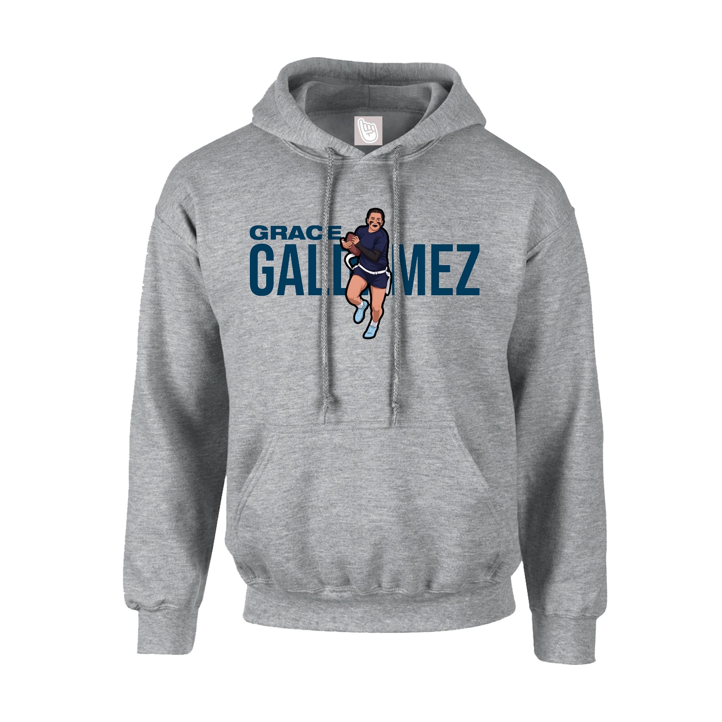 Youth Hoodie — Player Name in Grey