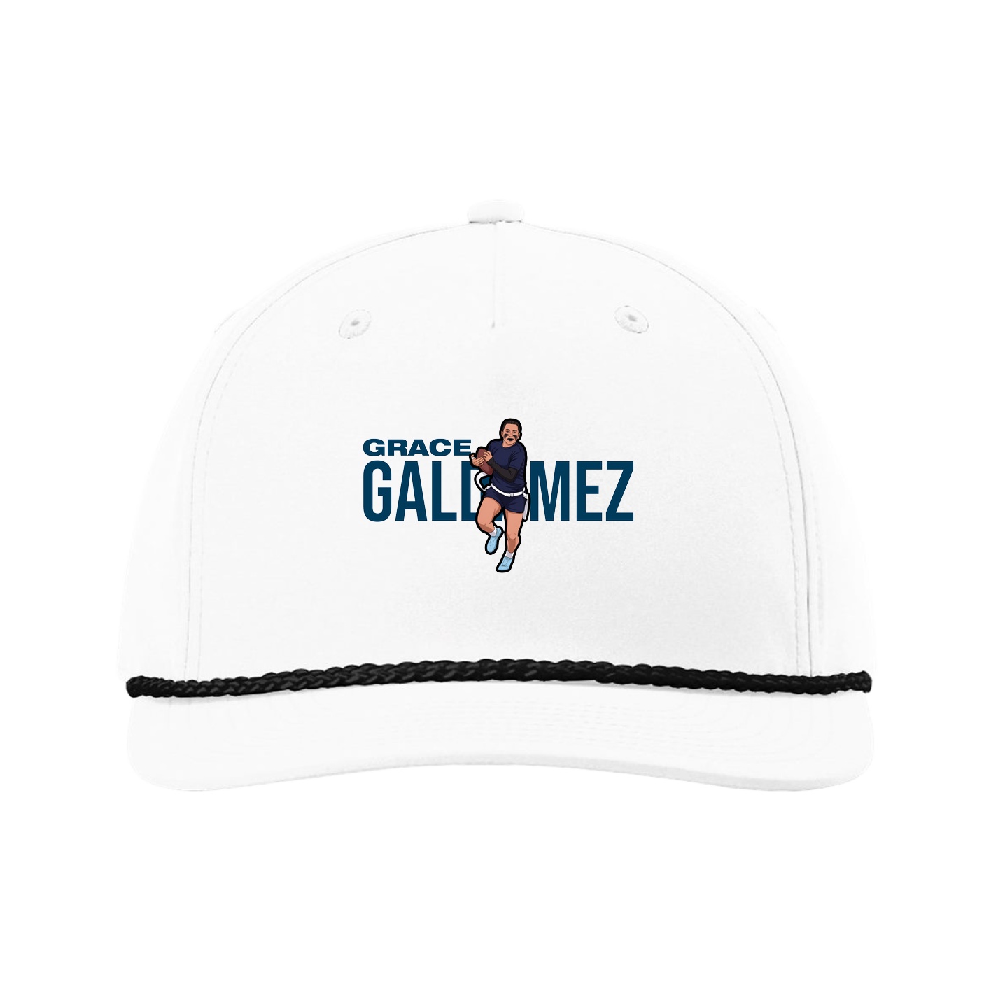 Five-Panel Classic Rope Cap — Player Name in White