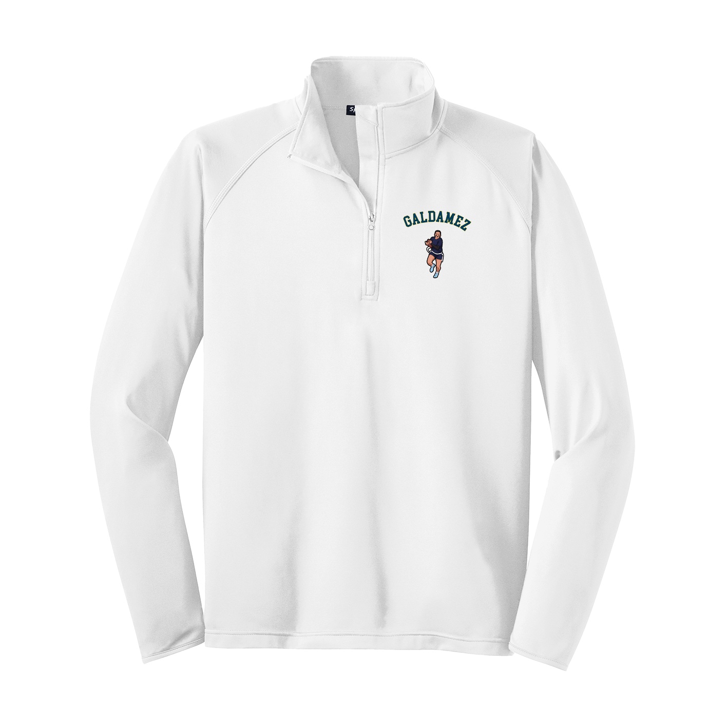 Q-Zip Pullover — Shirsey Arch in White