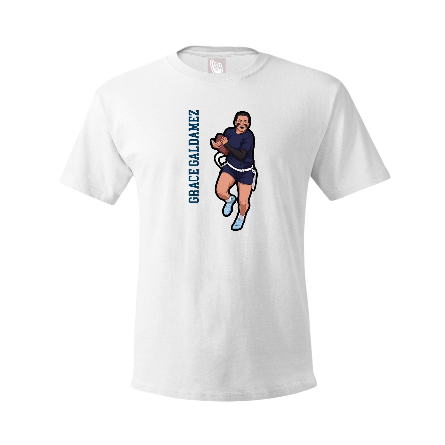 Youth Tee — Name Vertical in White