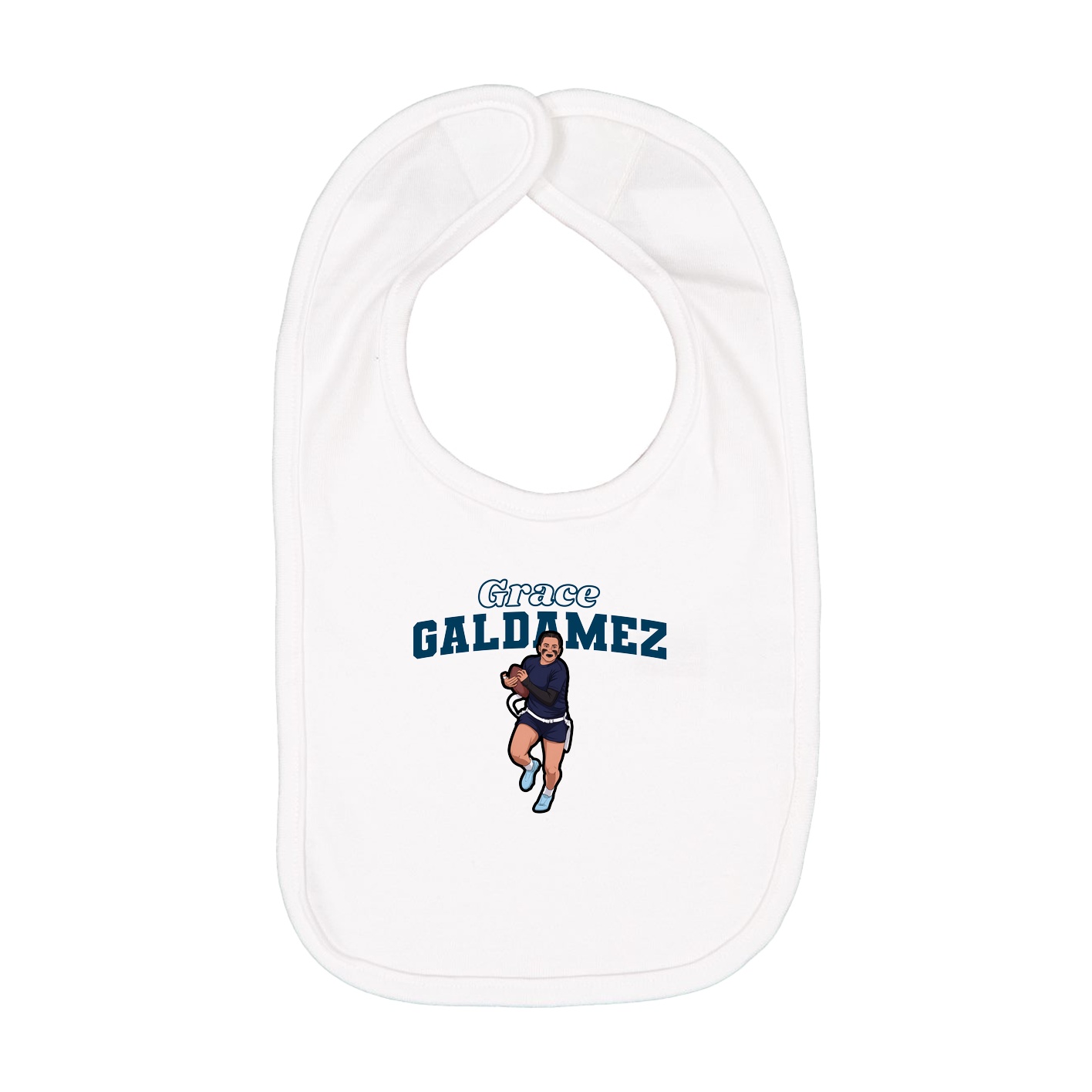 Infant Bib — Name Arch in White