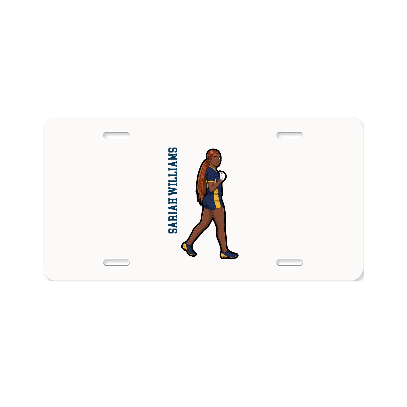 License Plate — Name Vertical in Classic
