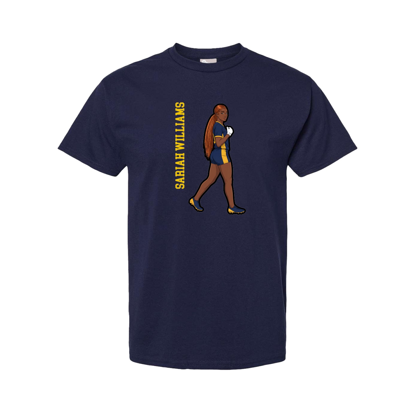Youth Tee — Name Vertical in Navy