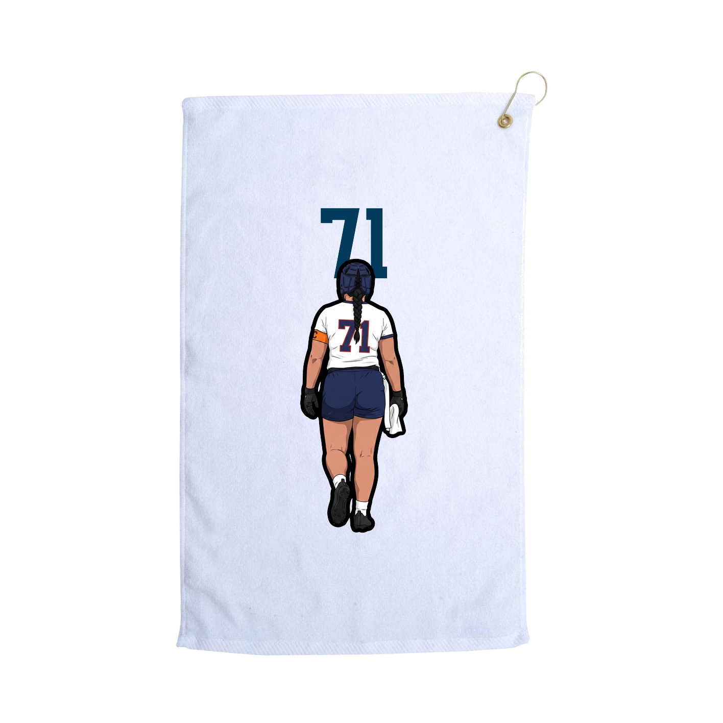 Golf Towel — Number Top in White