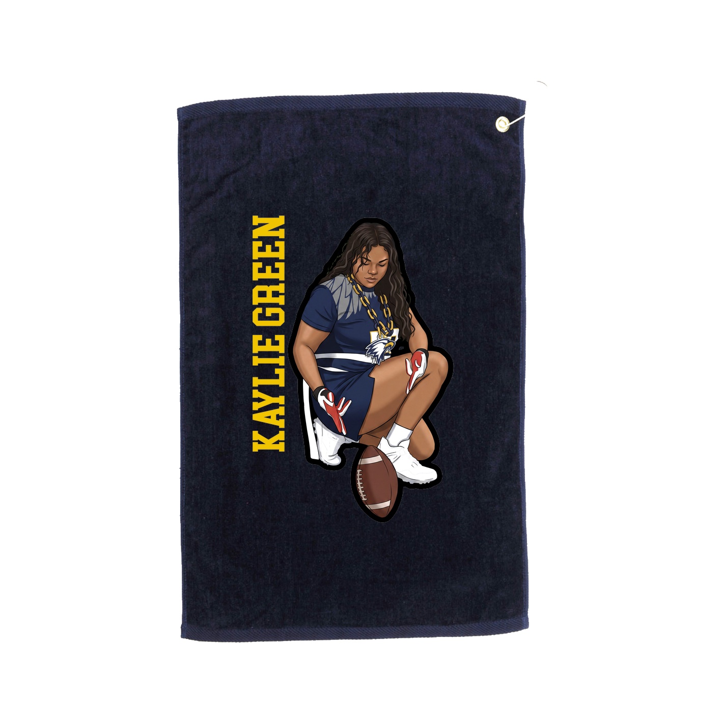 Golf Towel — Name Vertical in Navy